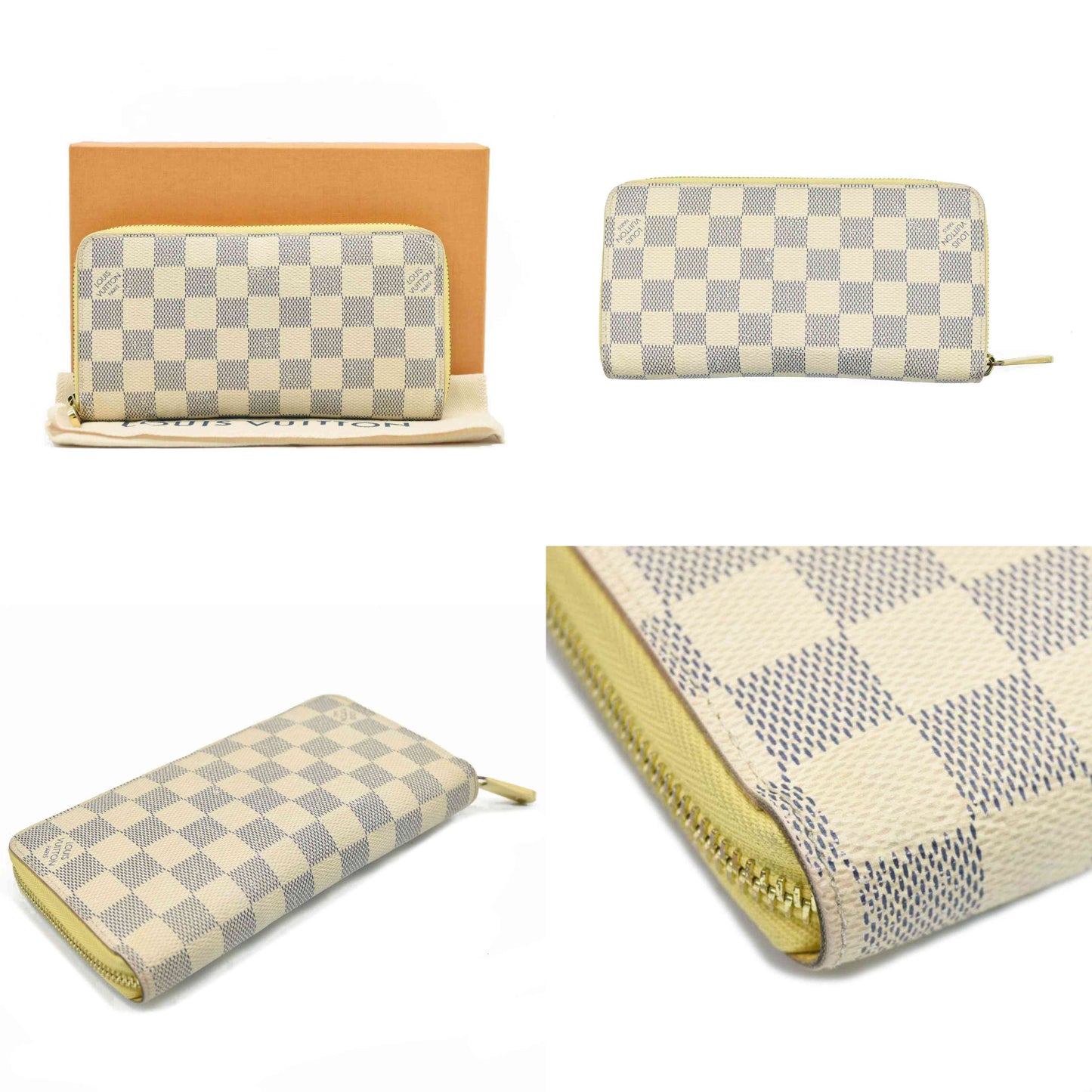 Louis Vuitton  Damier Azur Zippy Wallet Jaune Pale CA0139