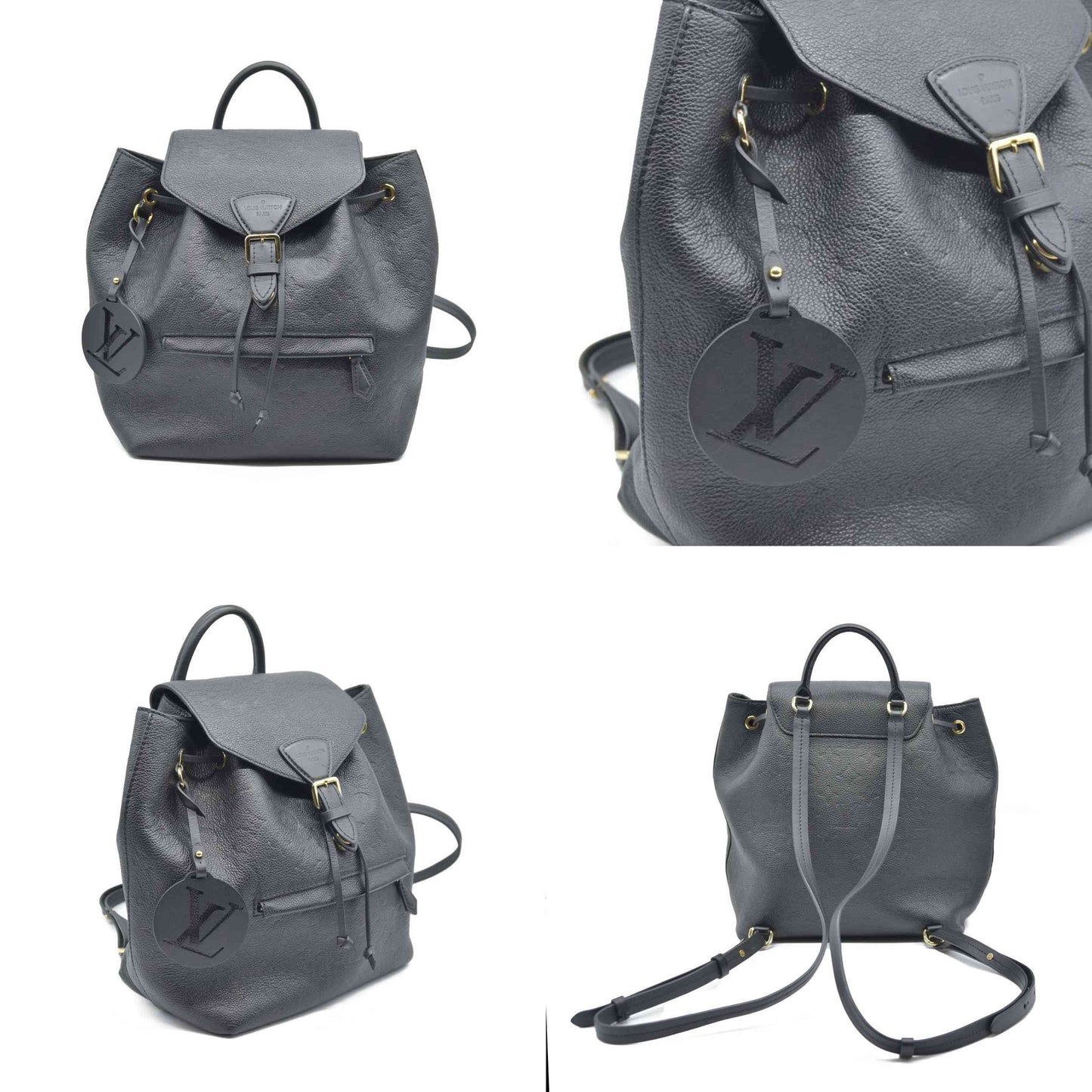 $2980 Louis Vuitton  Empreinte Montsouris NM Backpack Black Noir