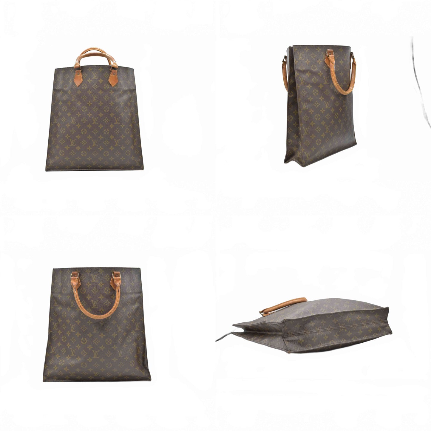 $1340 Louis Vuitton LV Hand Bag Sac Plat Brown Monogram