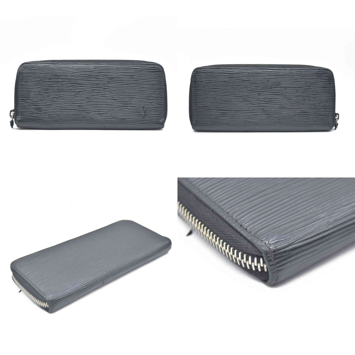 Louis Vuitton Epi Portefeiulle Clemence Zip Around Long Wallet Black UB2280