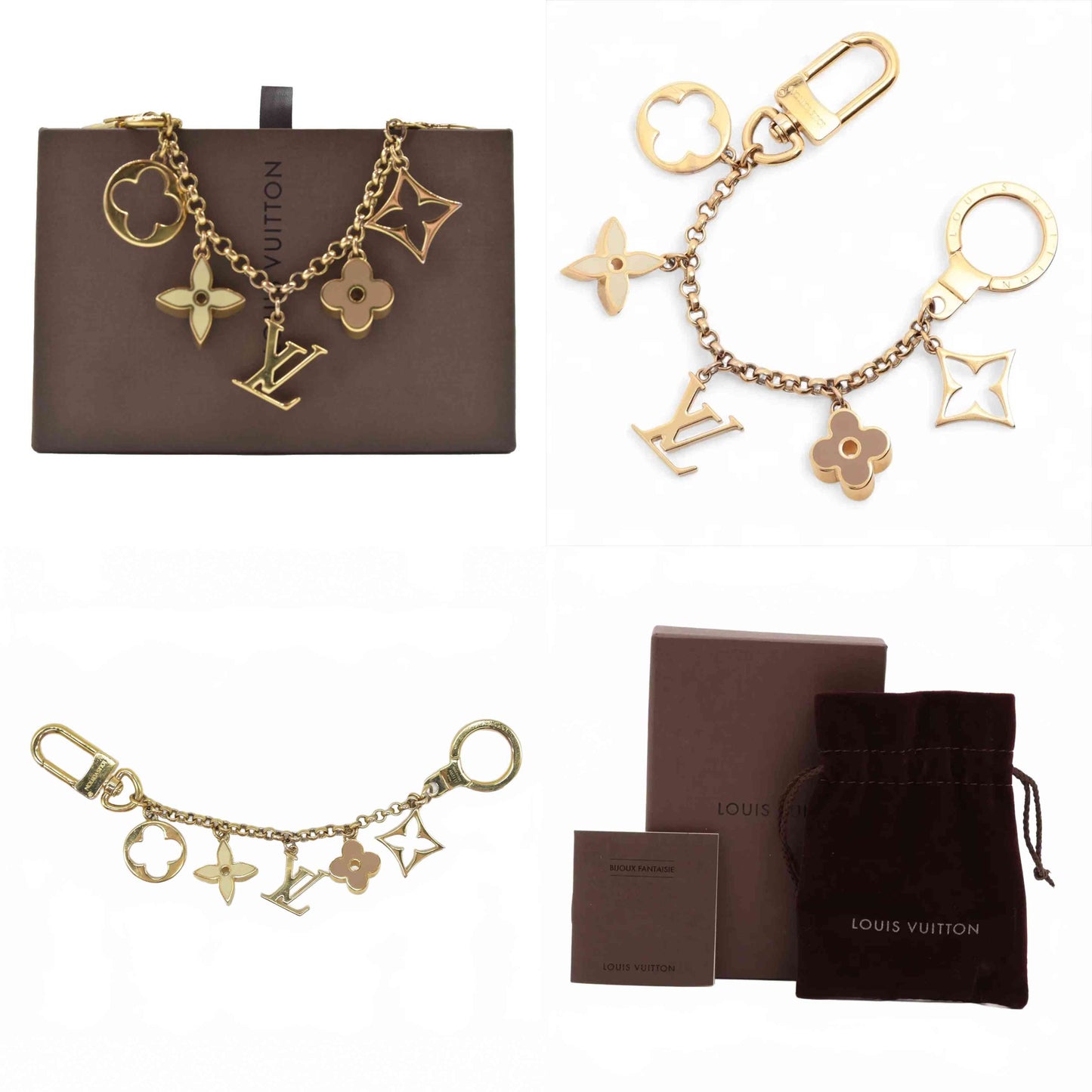 $655 2014 Louis Vuitton Fleur De Monogram Bag Charm DP0134