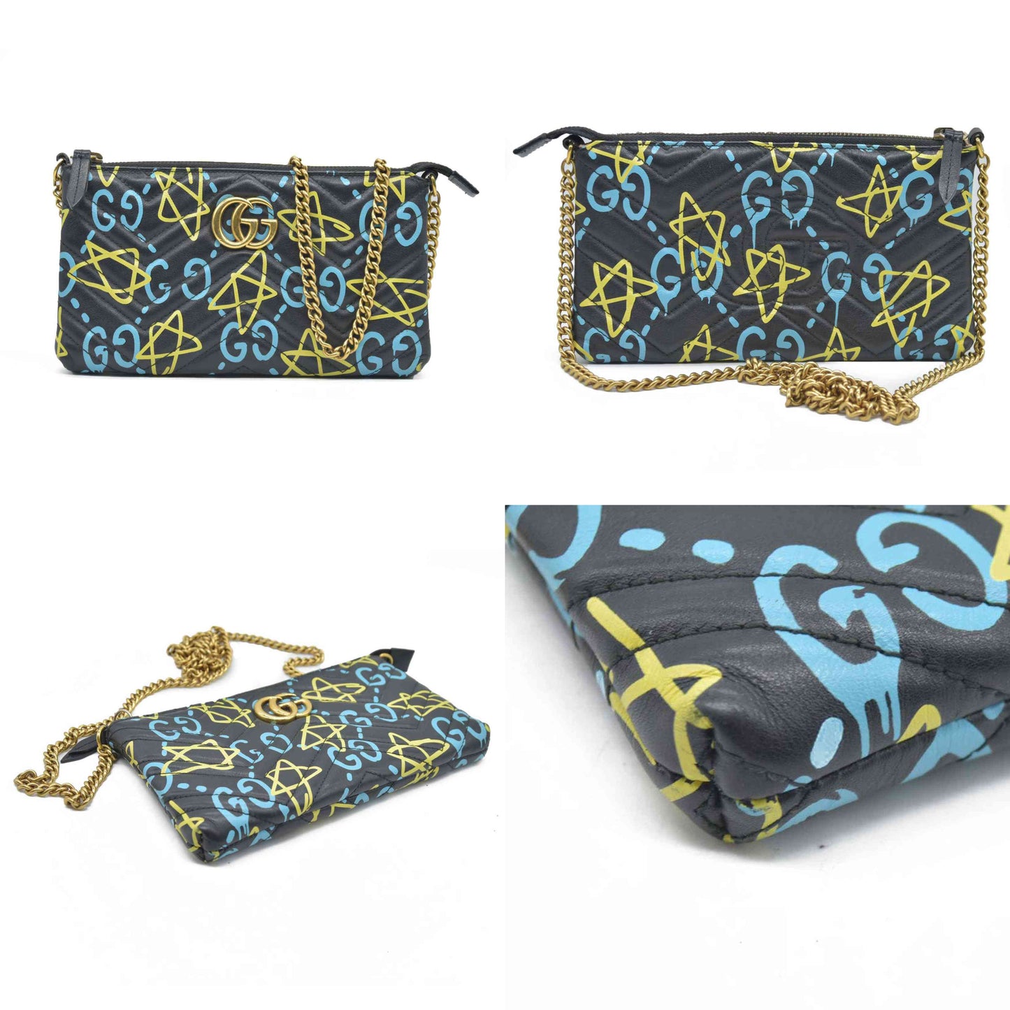 $1490 CONSIGNMENT Gucci Ghost Mini GG Marmont Crossbody Bag