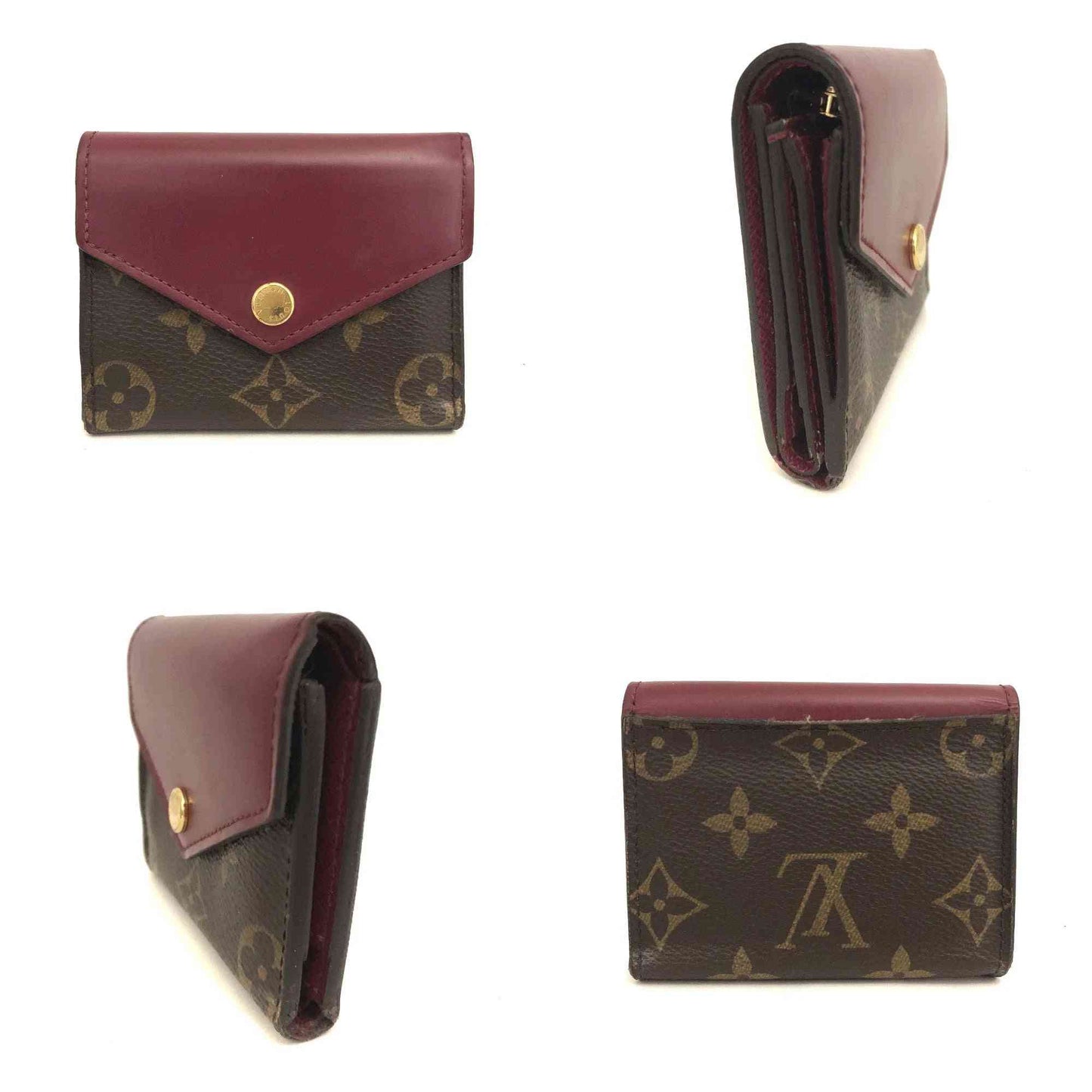 $675 2020 Louis Vuitton Monogram Portefeuille Zoe Mini Trifold Wallet MI3260