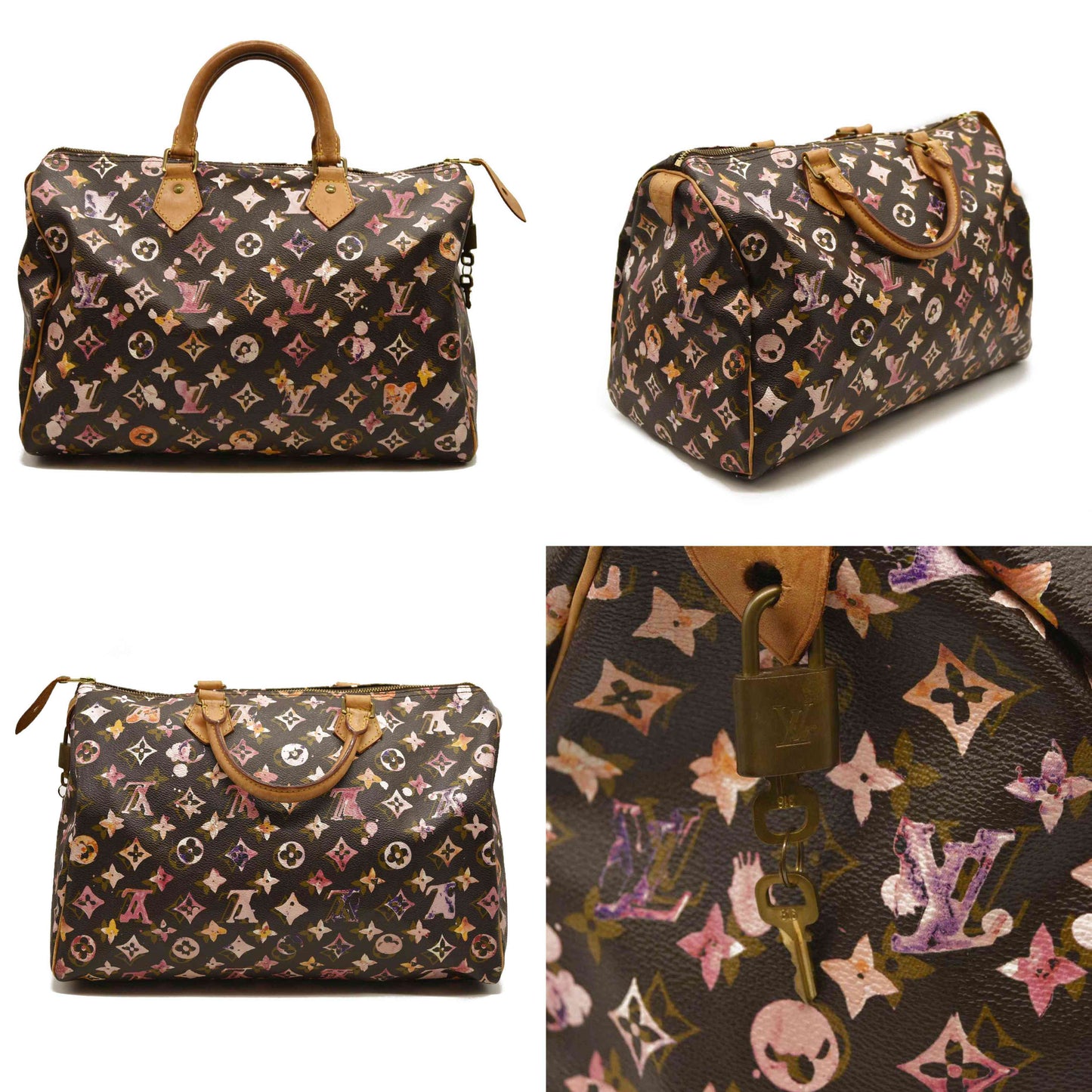 LOUIS VUITTON  Watercolor Aquarelle Speedy 35 Black