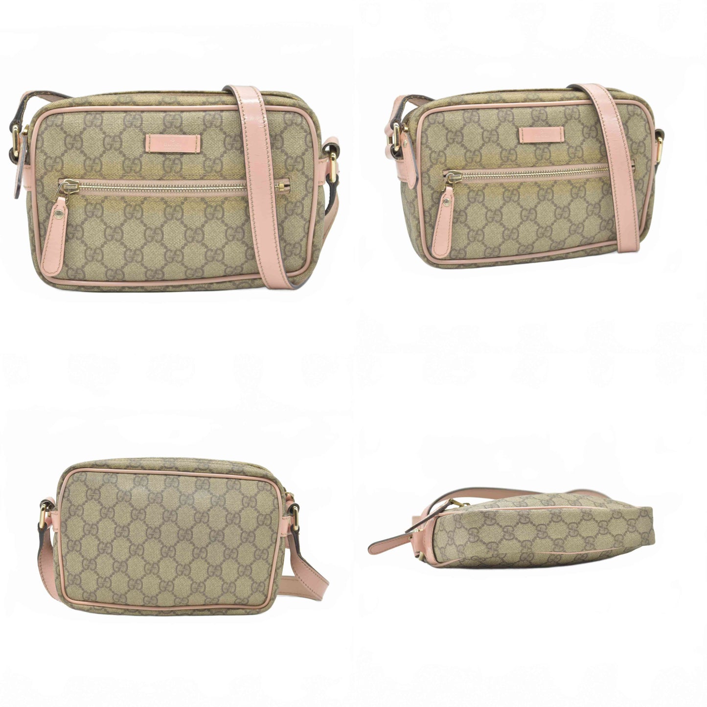 $780 Gucci GG Plus Monogram Small Shoulder Bag Light Pink