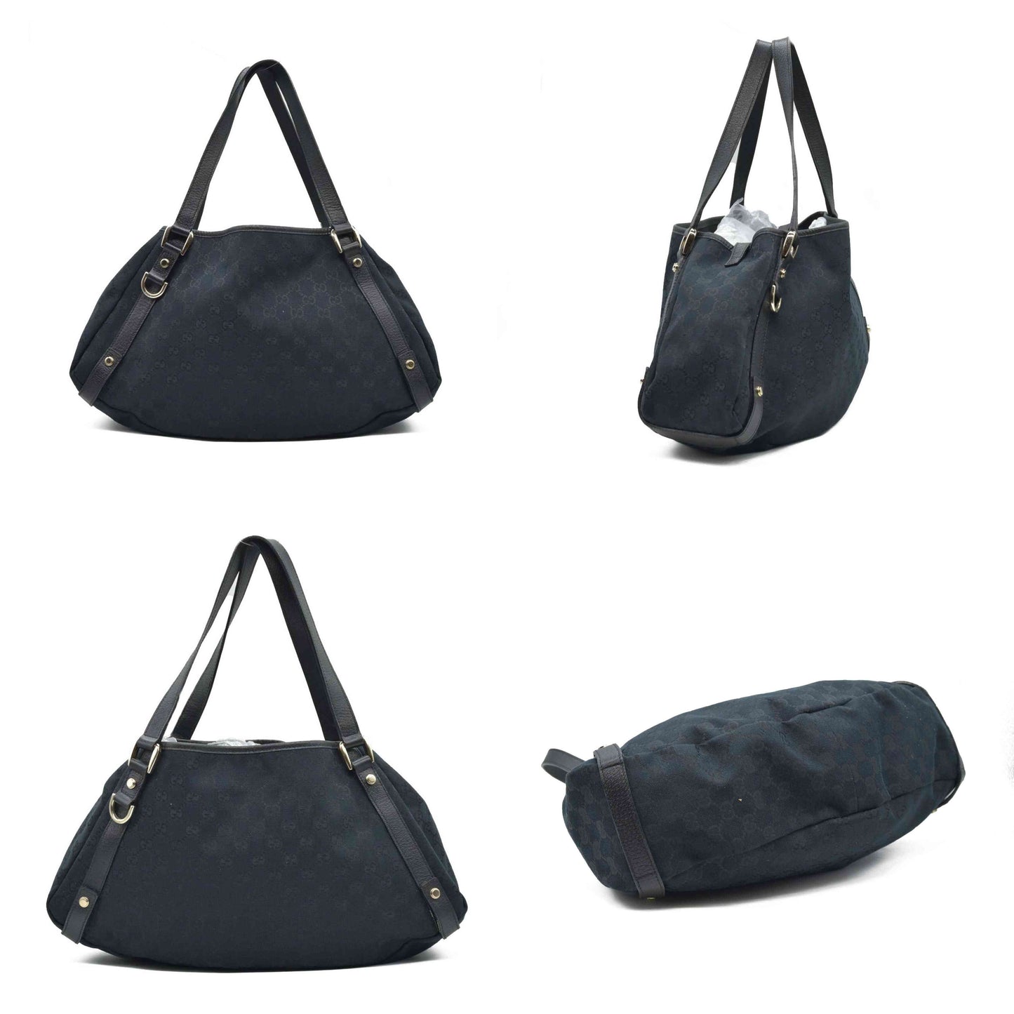 $1410 Gucci GG Canvas Medium Abbey Shoulder Bag Black CONSIGNMENT