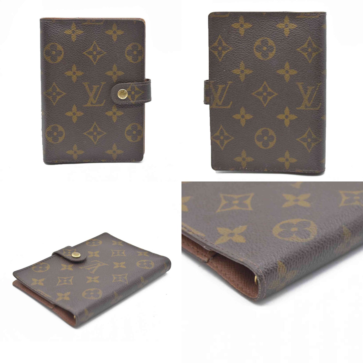 $505  Louis Vuitton Monogram Agenda PM Notebook Cover Brown CA0969