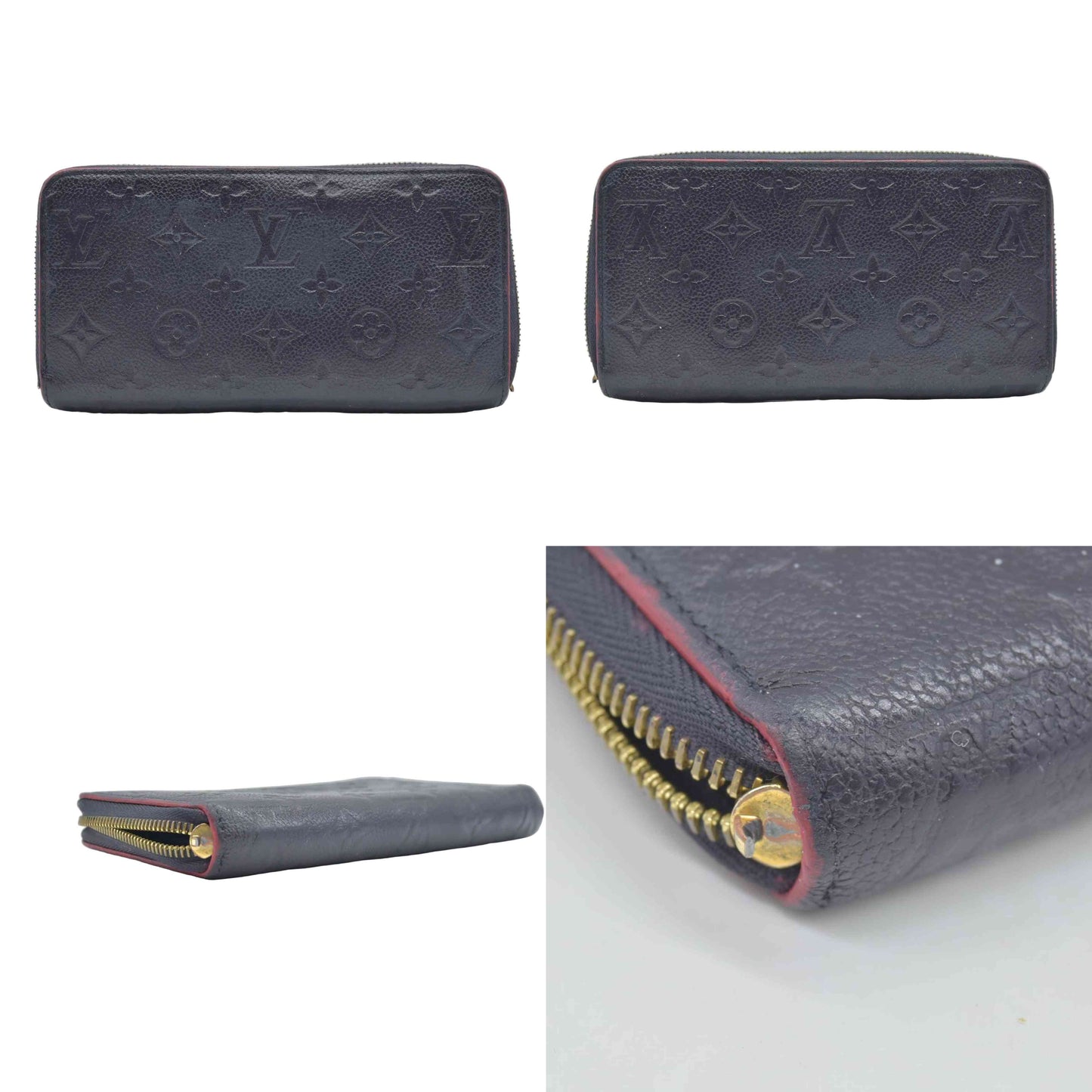 $1170 BROKEN 2019  Louis Vuitton Zippy Wallet Empreinte Marine Rouge SP4179 CONSIGNMENT