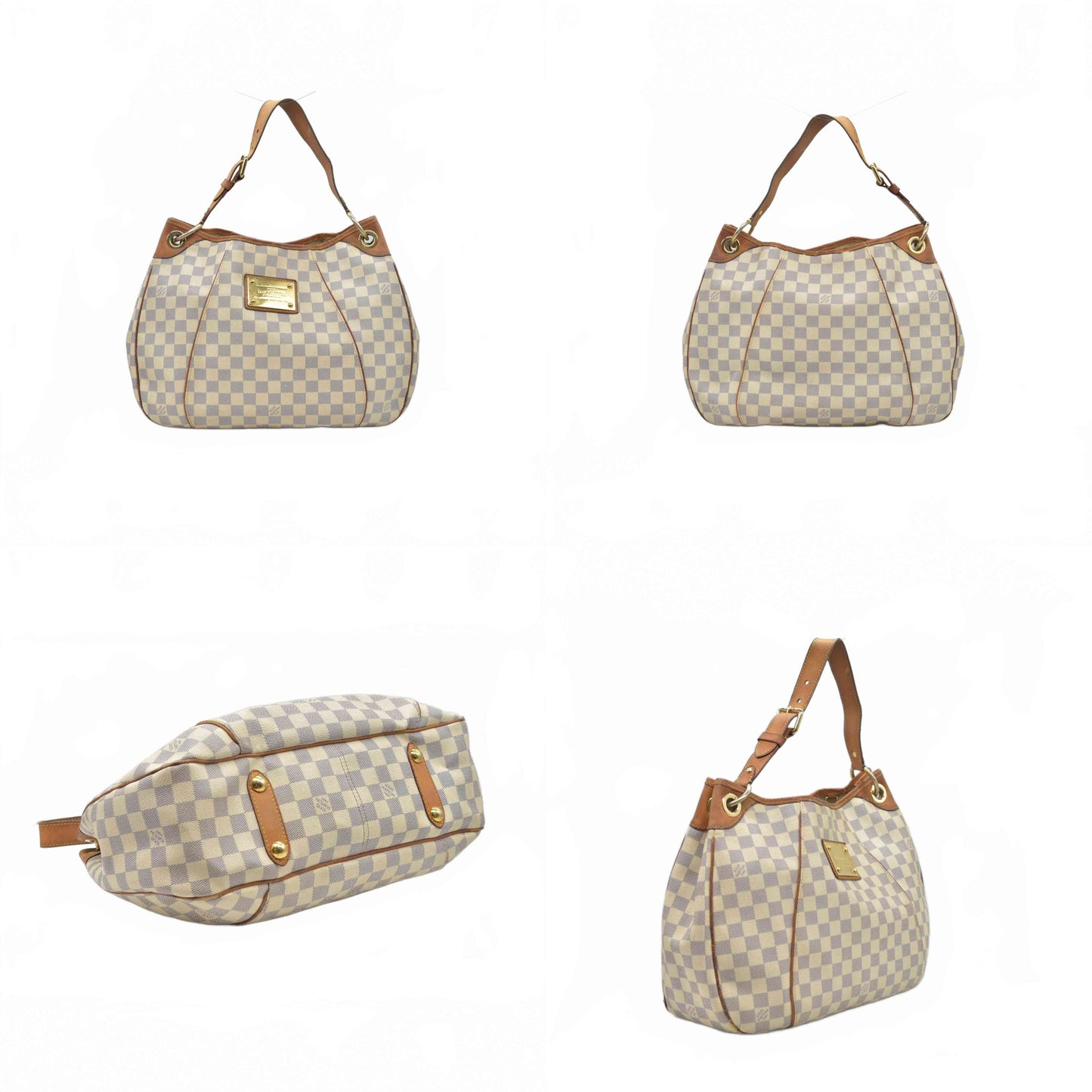 $1800 2009 Louis Vuitton Galliera PM Damier Azur FL1079