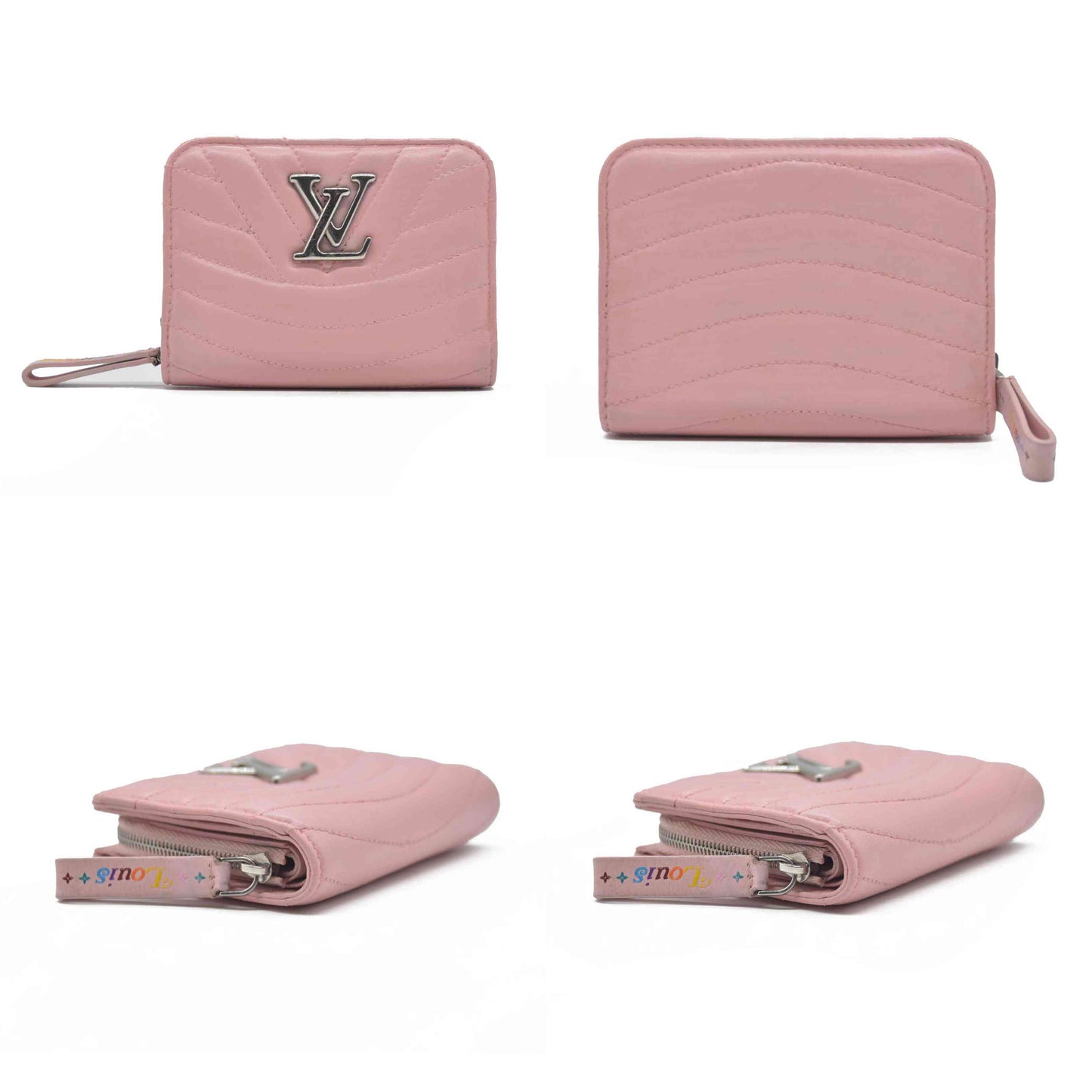 $835 Louis Vuitton Leather New Wave Compact Wallet Pink CONSIGNMENT