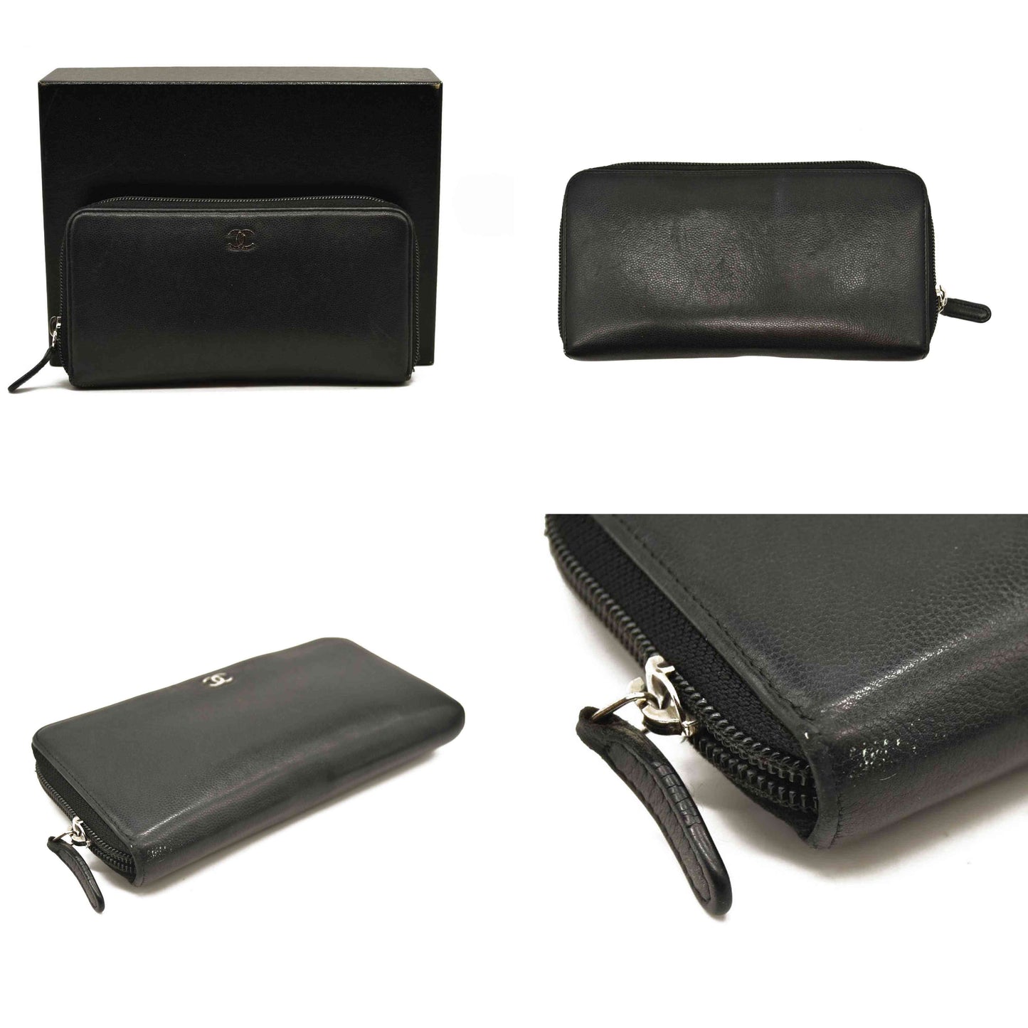 CHANEL Long Wallet Black Caviar Skin *16