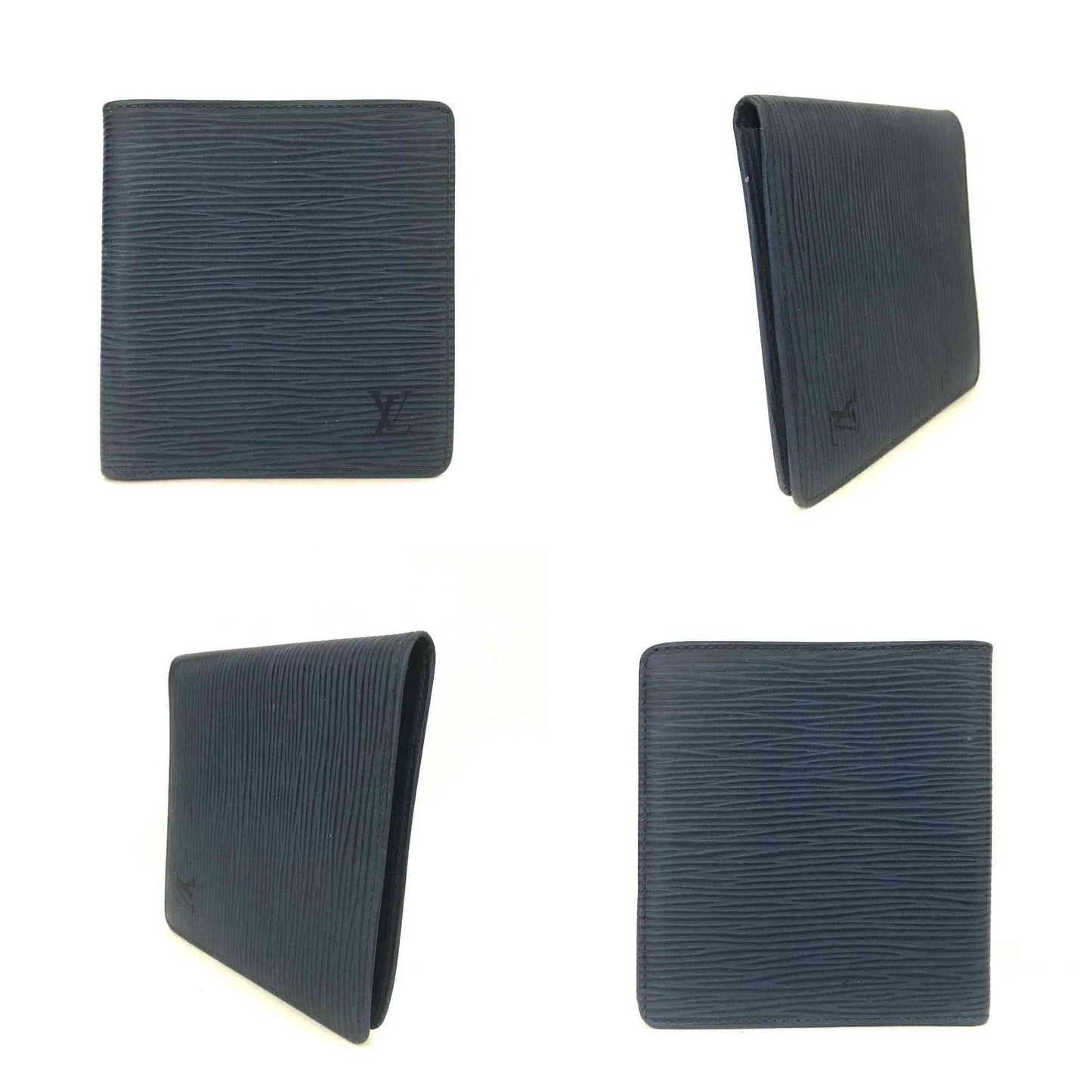 $655 Louis Vuitton Epi PorteBillets 6 Cartes Credit Bifold Wallet Blue CA0914