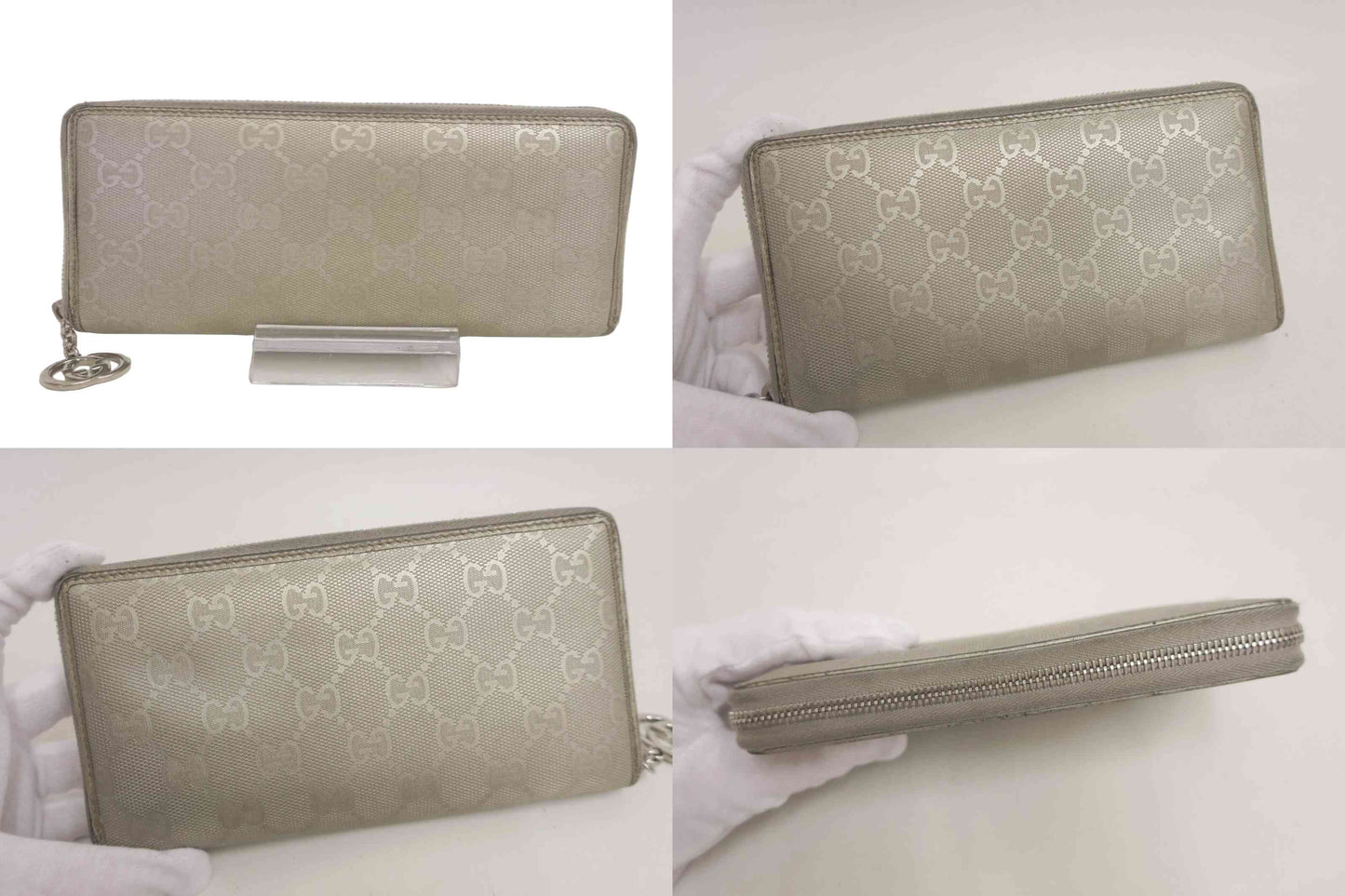 $660 Gucci GG Imprime Canvas Zip Around Wallet
