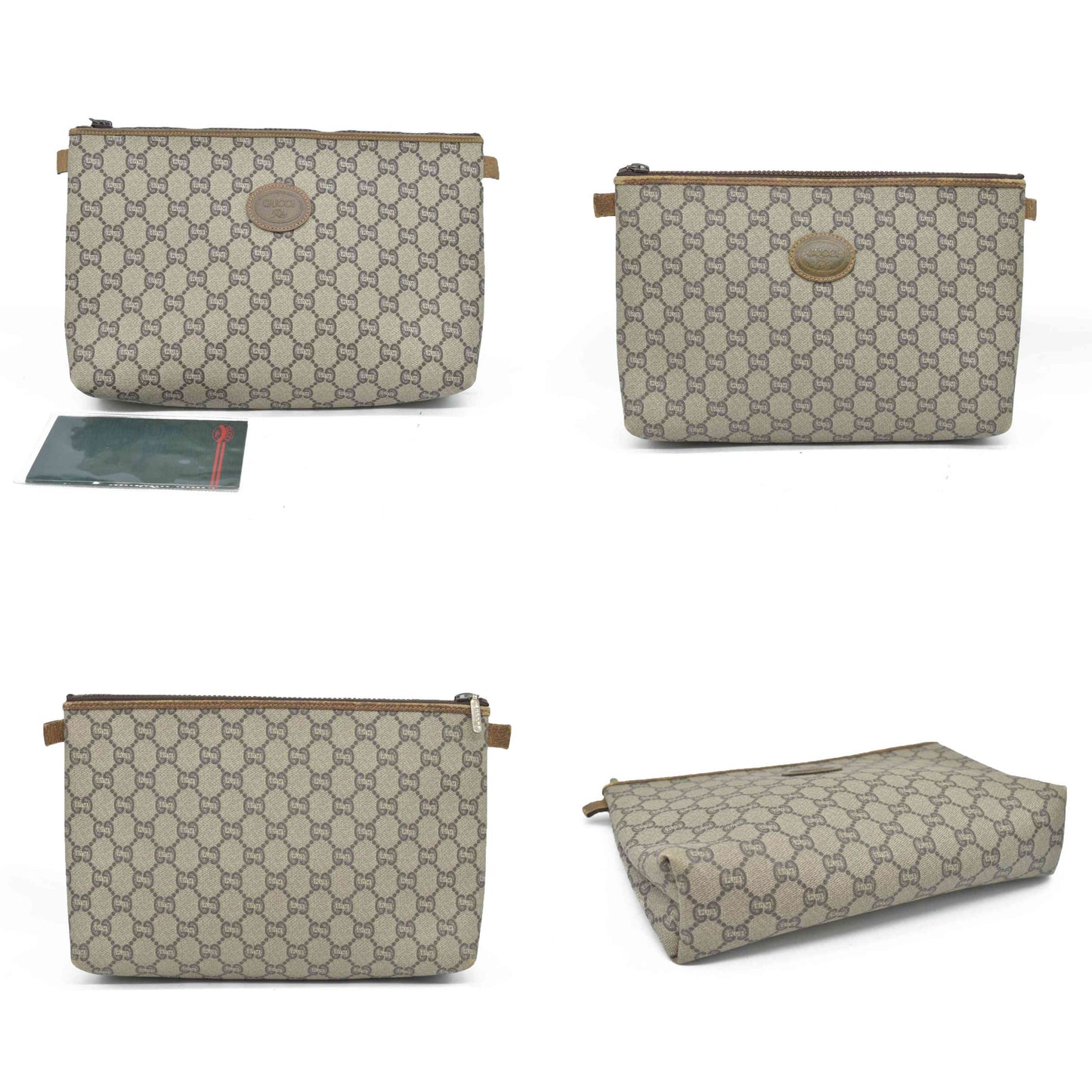 Gucci GG  Gucci Plus PVC Leather Pouch Clutch Bag