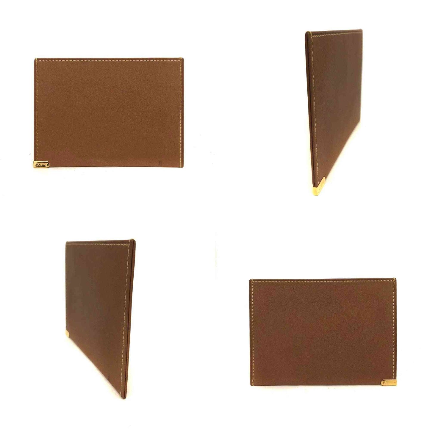 LOEWE Logo Leather Card Case Brown