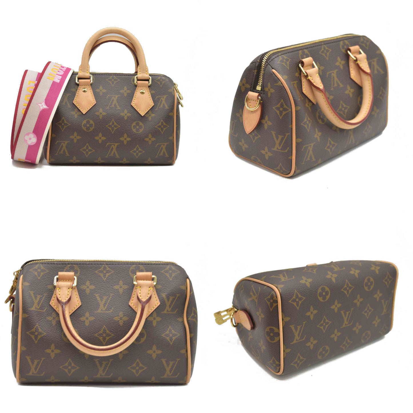 LOUIS VUITTON  Monogram Speedy Bandouliere 20 Fuchsia RFID