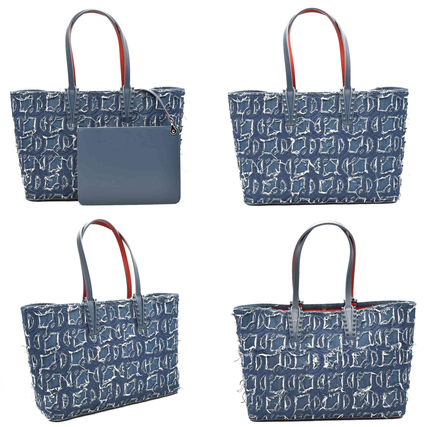 Christian Louboutin cabata small leather-trim tote denim
