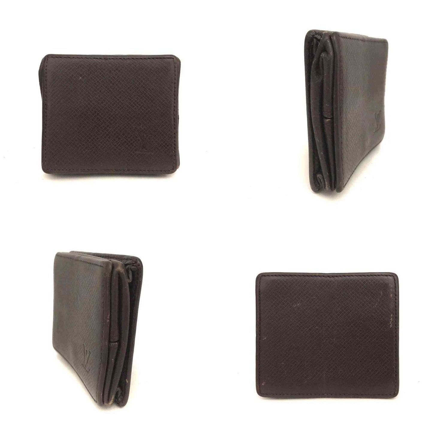 Louis Vuitton Taiga Porte Mannaie Boite Leather Coin Purse Wallet MI0968