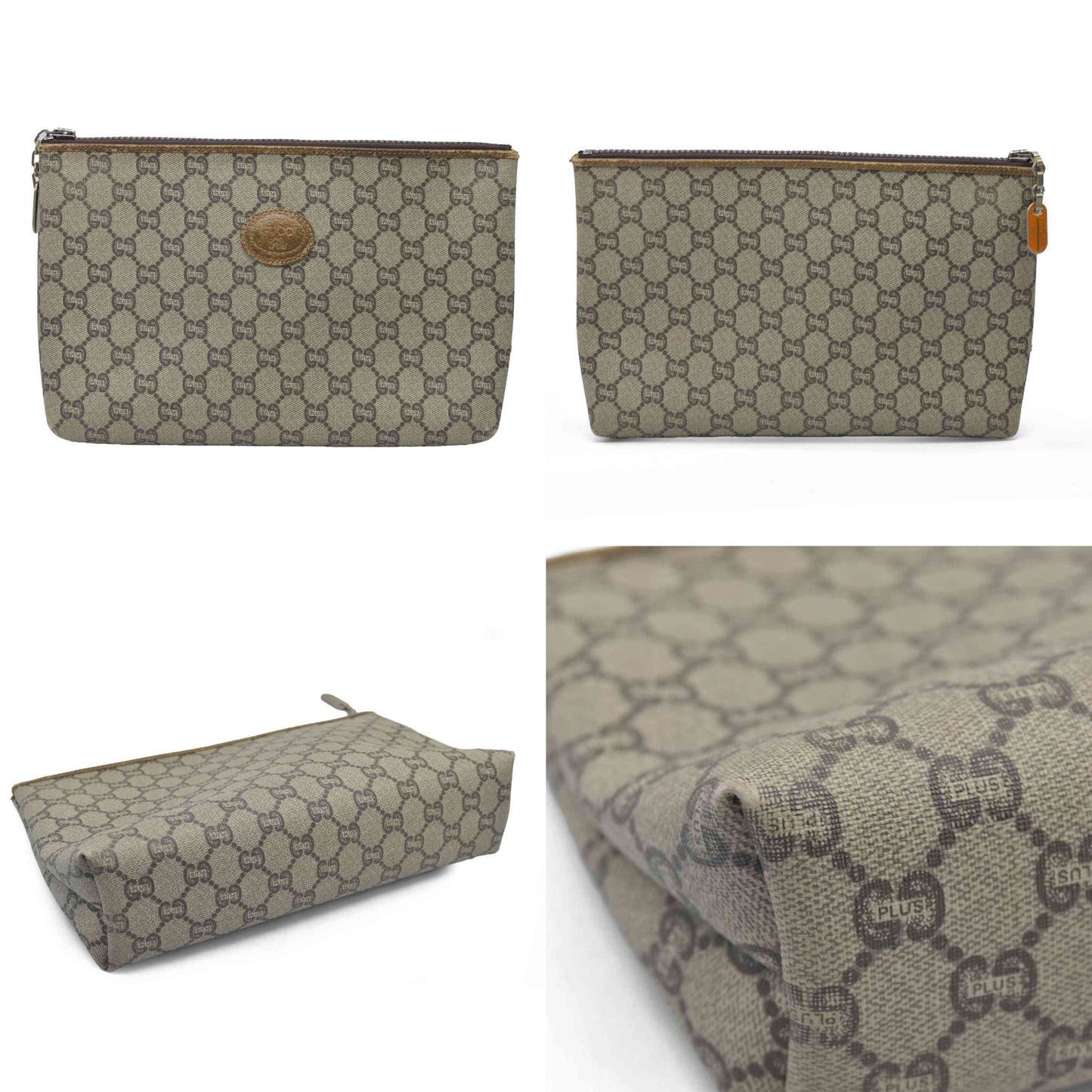 Gucci GG Gucci Plus PVC Leather Pouch Clutch Bag