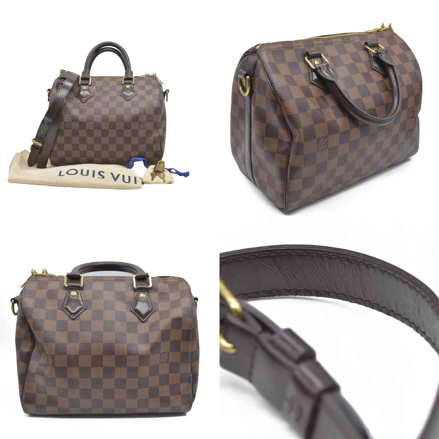 $1940 AUCTION Louis Vuitton  Damier Ebene Speedy Bandouliere 25 2018