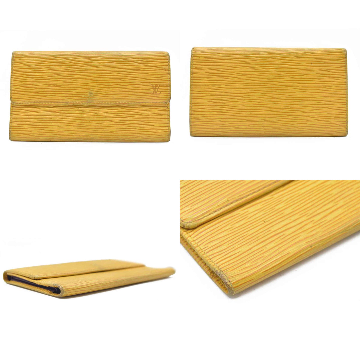 Louis Vuitton Vintage 1996 Yellow Epi Leather Tri-Fold Sarah sWallet CA0090