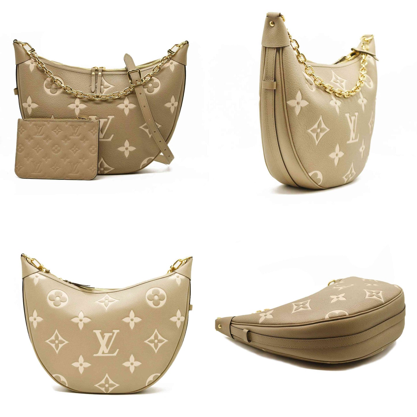 Louis Vuitton  Empreinte Monogram Giant Loop Hobo Dove Gray Cream