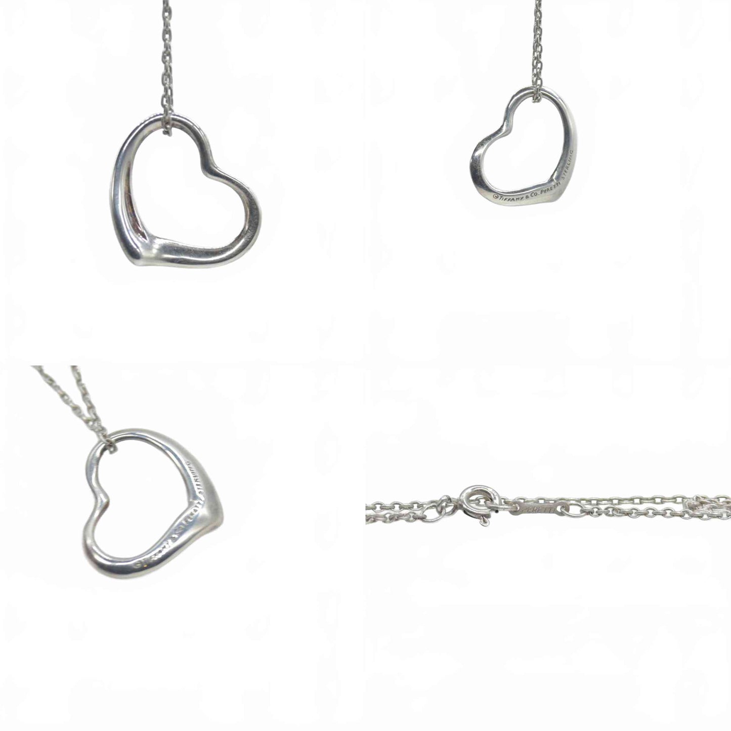 $750 Tiffany & Co Elsa Peretti Open Heart 26 mm XL Vintage Sterling Silver Necklace CONSIGNMENT