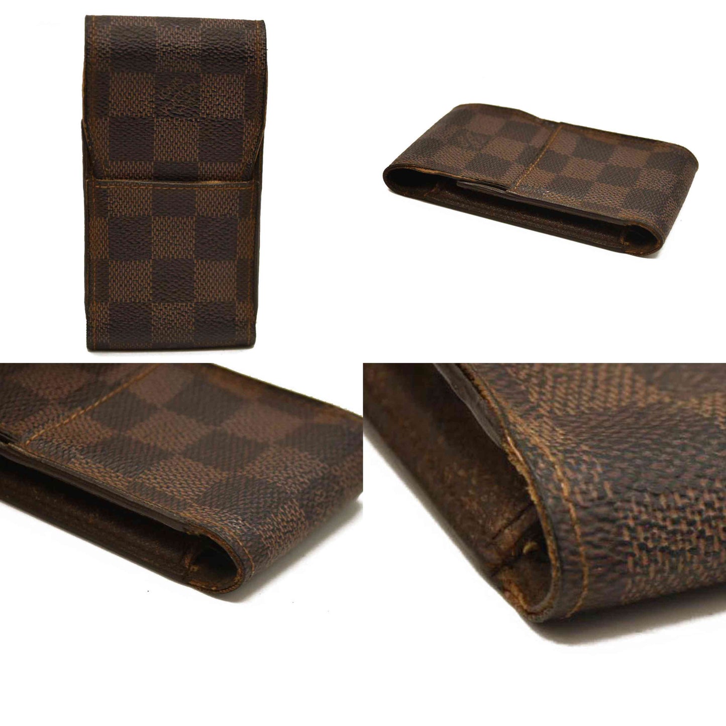 Louis Vuitton Damier Cigarette Tobacco Case Brown CT0090