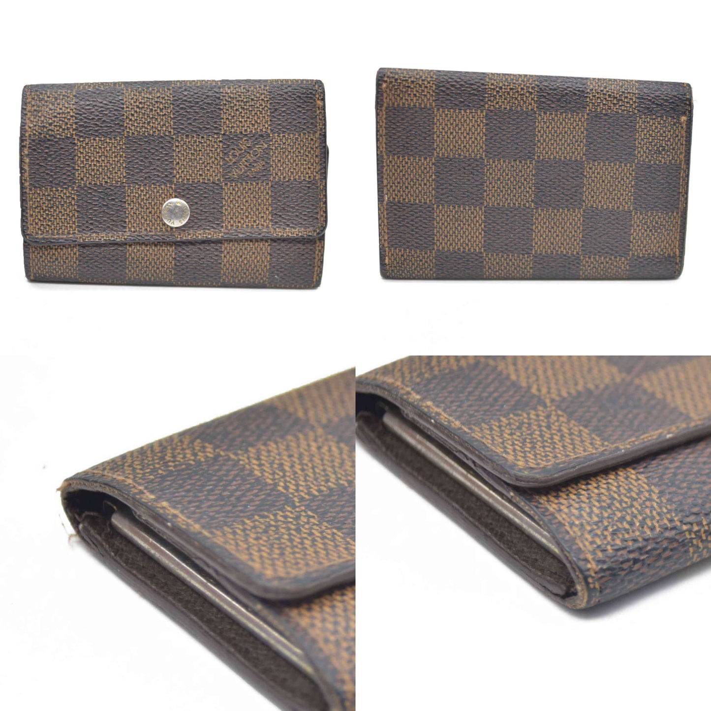 $345 Louis Vuitton Damier Ebene Multicles 6 Ring Key Case