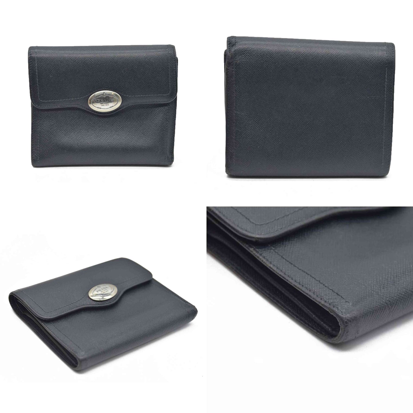 Prada Leather wallet Flap Closure Milano Dal 1913