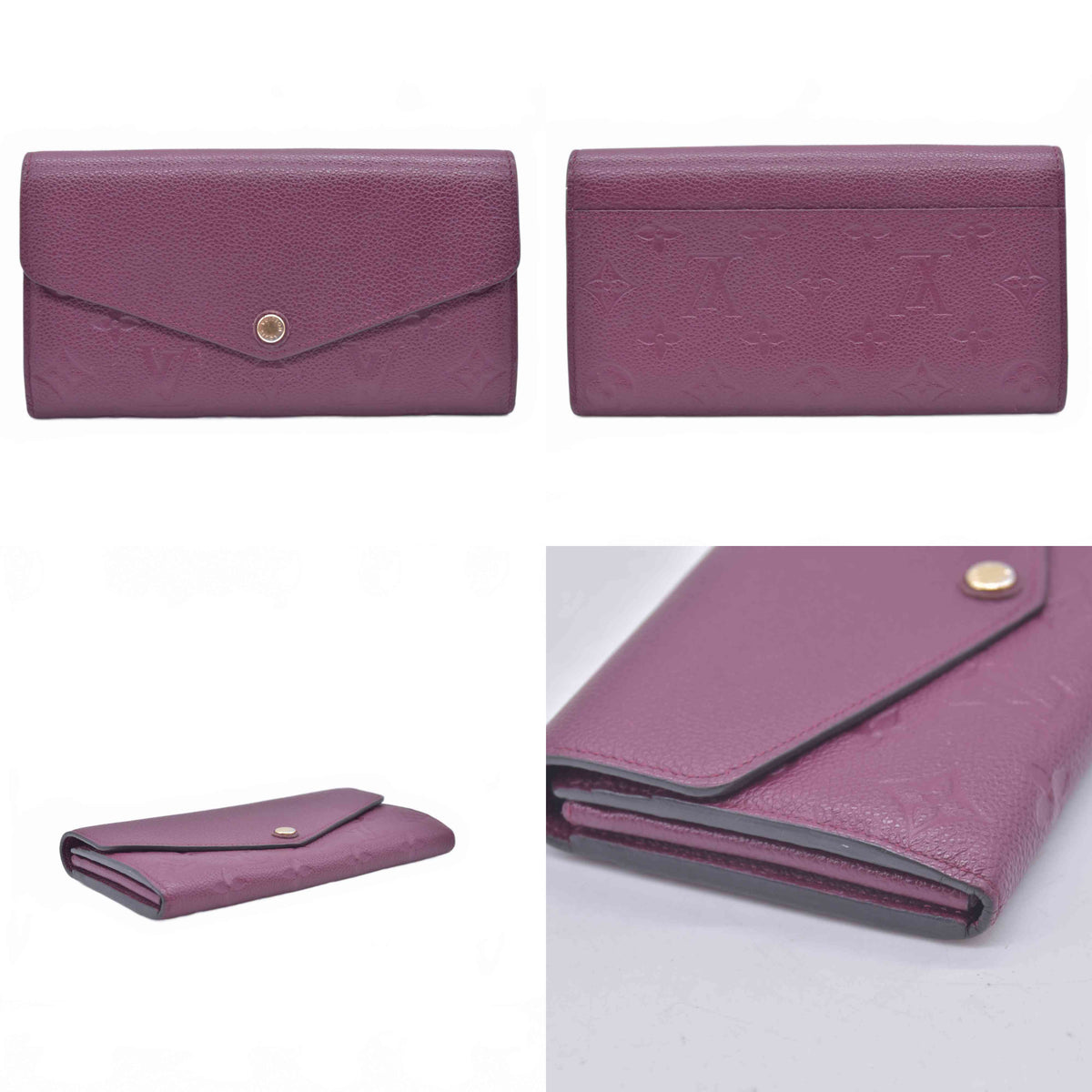 $1060 2016 Louis Vuitton Empreinte Sarah Wallet NM Burgundy CA4116
