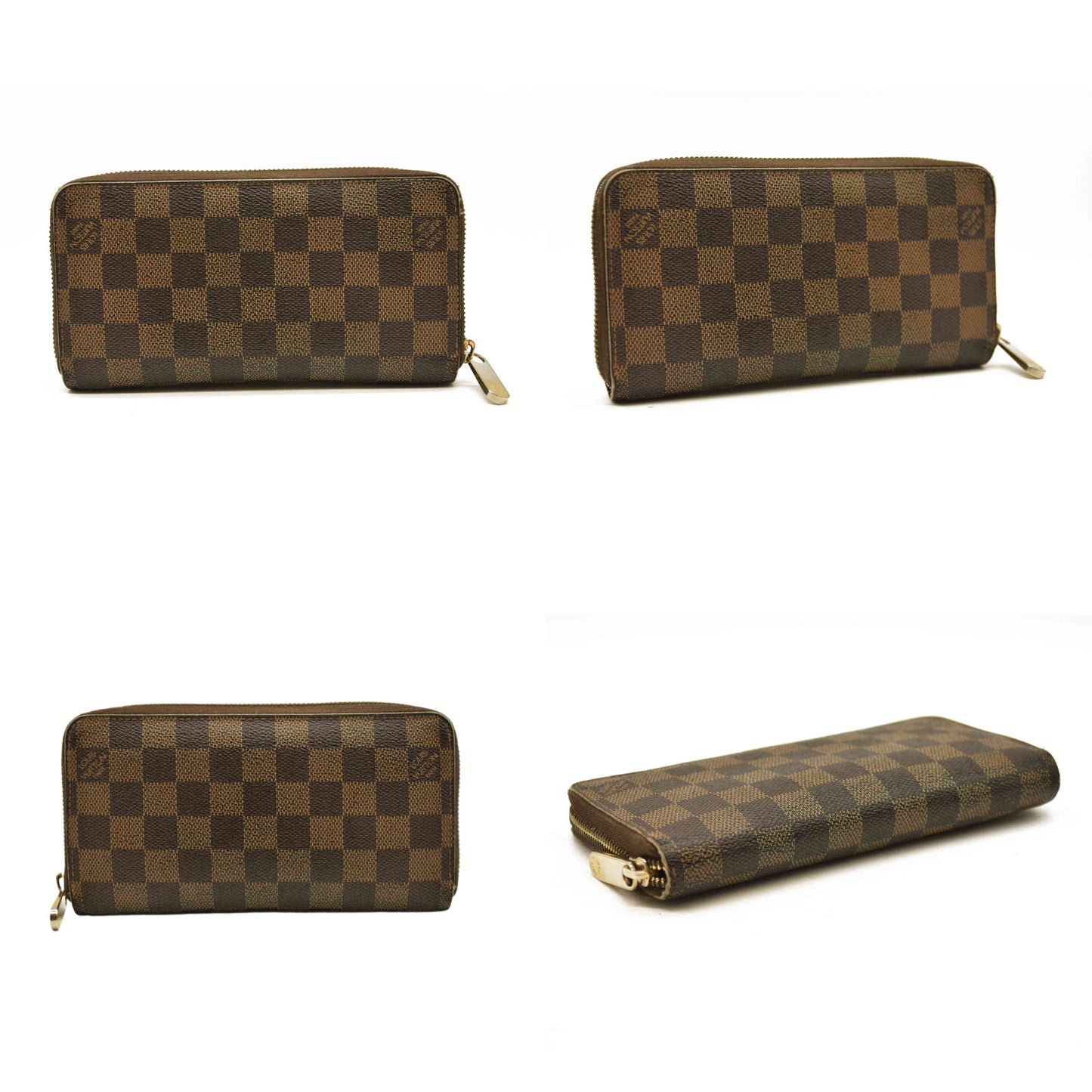 $880 Louis Vuitton Damier Ebene Zippy Wallet VI4058