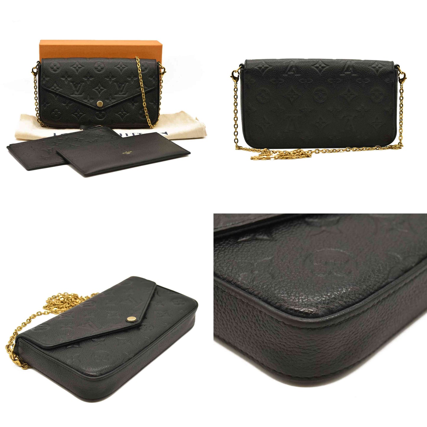 Louis Vuitton  Empreinte Pochette Felicie Chain Wallet Black