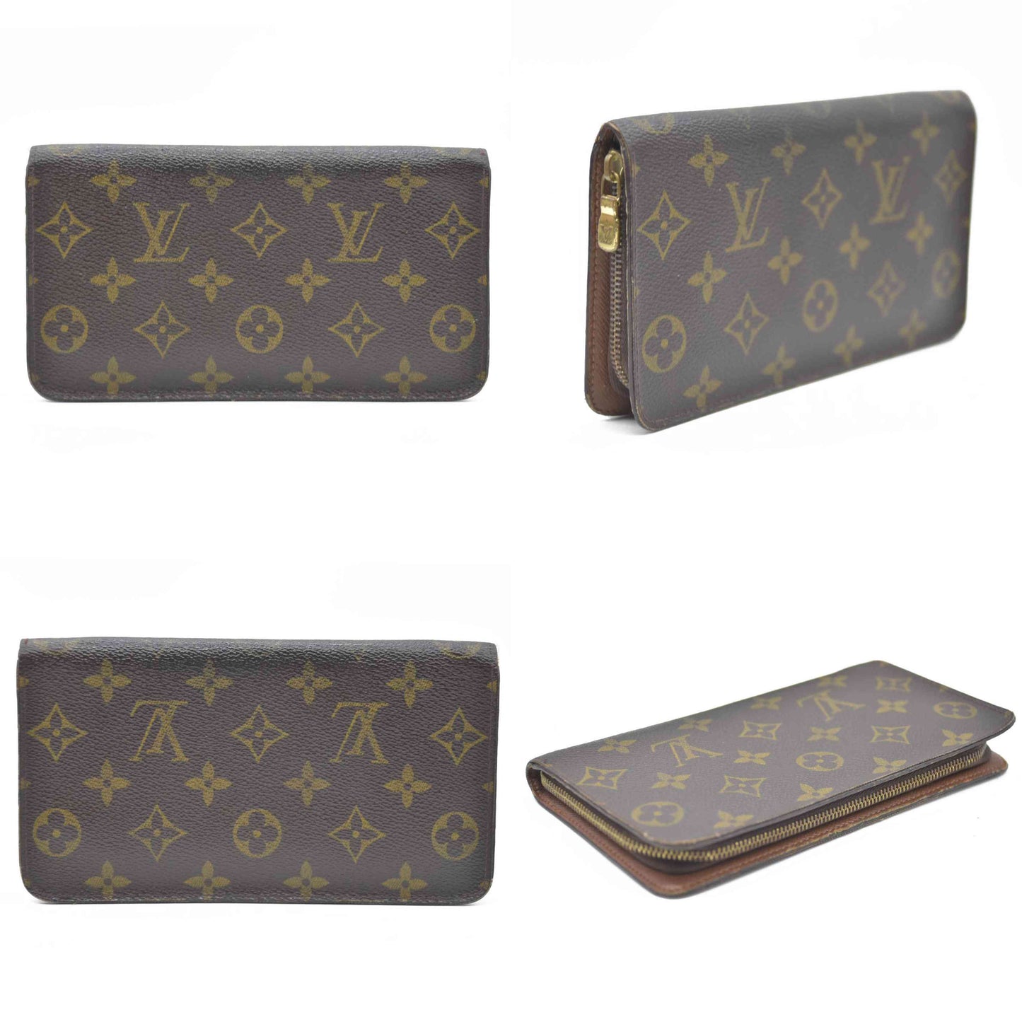 Louis Vuitton Monogram Porte Monnaie Zippy Long Wallet Brown TH0092