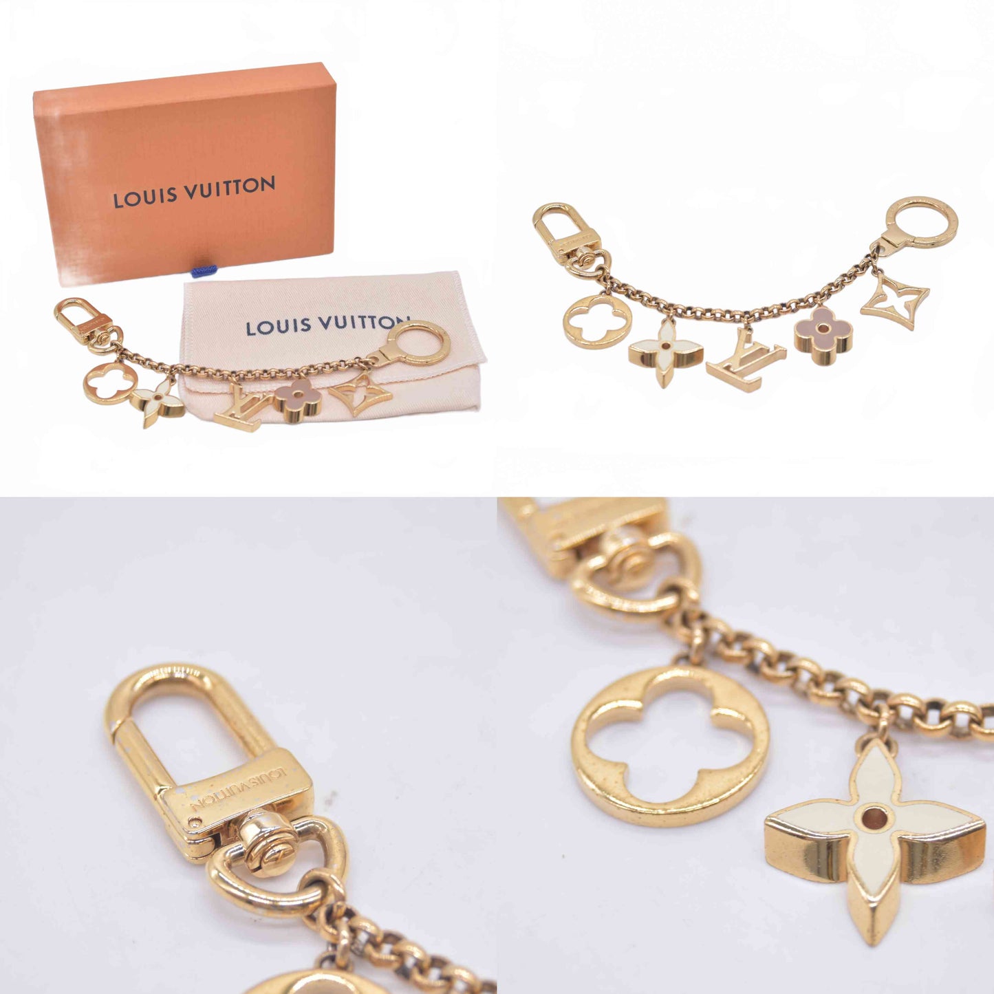 $675 2014 Louis Vuitton Fleur De Monogram Bag Charm DR0154