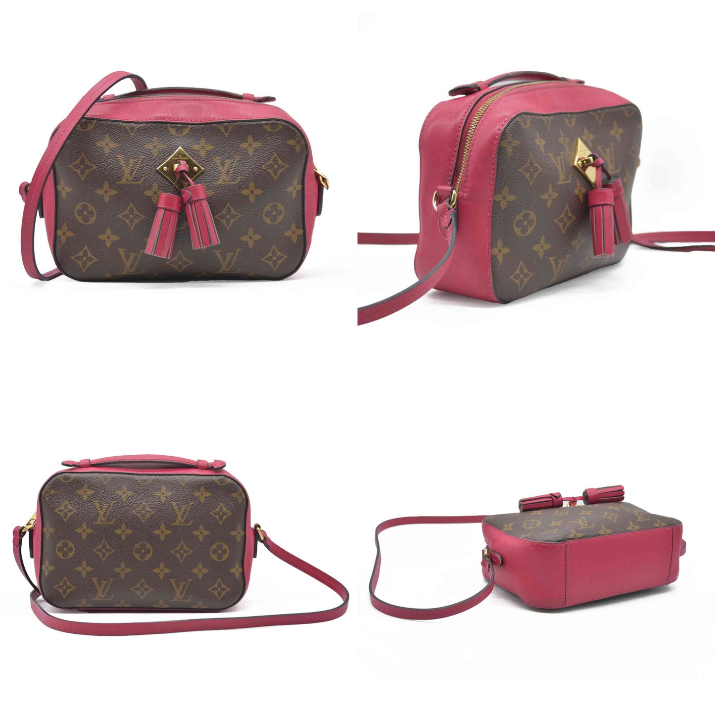 $1710 Louis Vuitton Saintonge Freesia Pink Monogram Canvas Cross Body Bag DU2108 2018