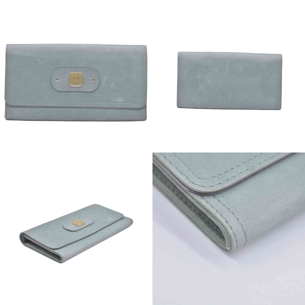 $295 2005 Chloe Bifold Teal Leather Wallet CONSIGNMENT 10020939