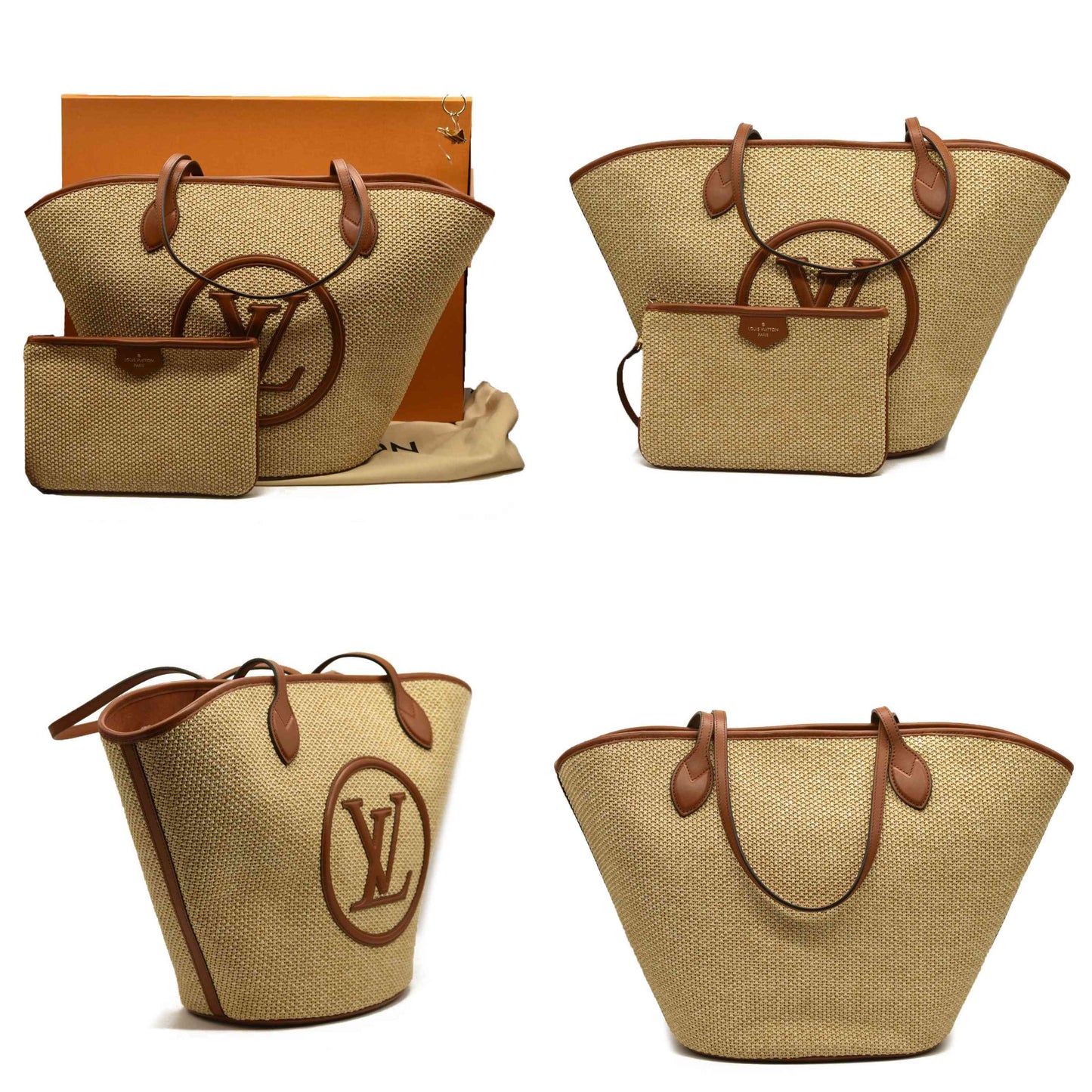 Louis Vuitton  Raffia Saint Jacques Tote Caramel RFID