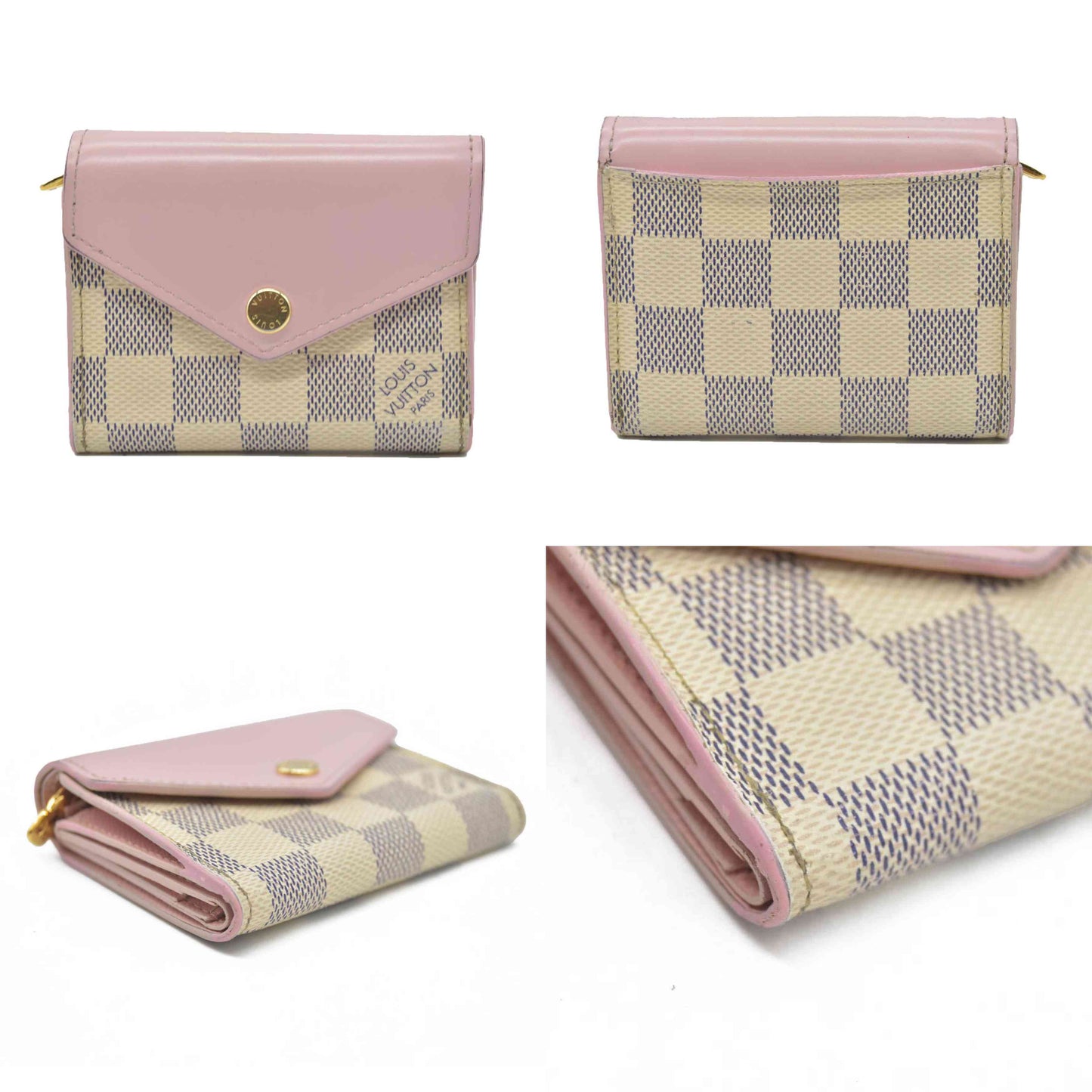 Louis Vuitton  Damier Azur Zoe Wallet Rose Ballerine MI1169