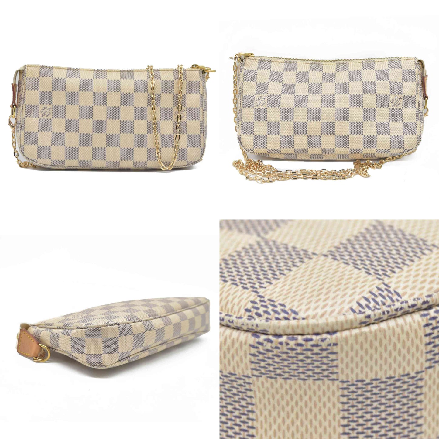 $1650 Louis Vuitton  Damier Azur Pochette Accessories NM MB5230 2020
