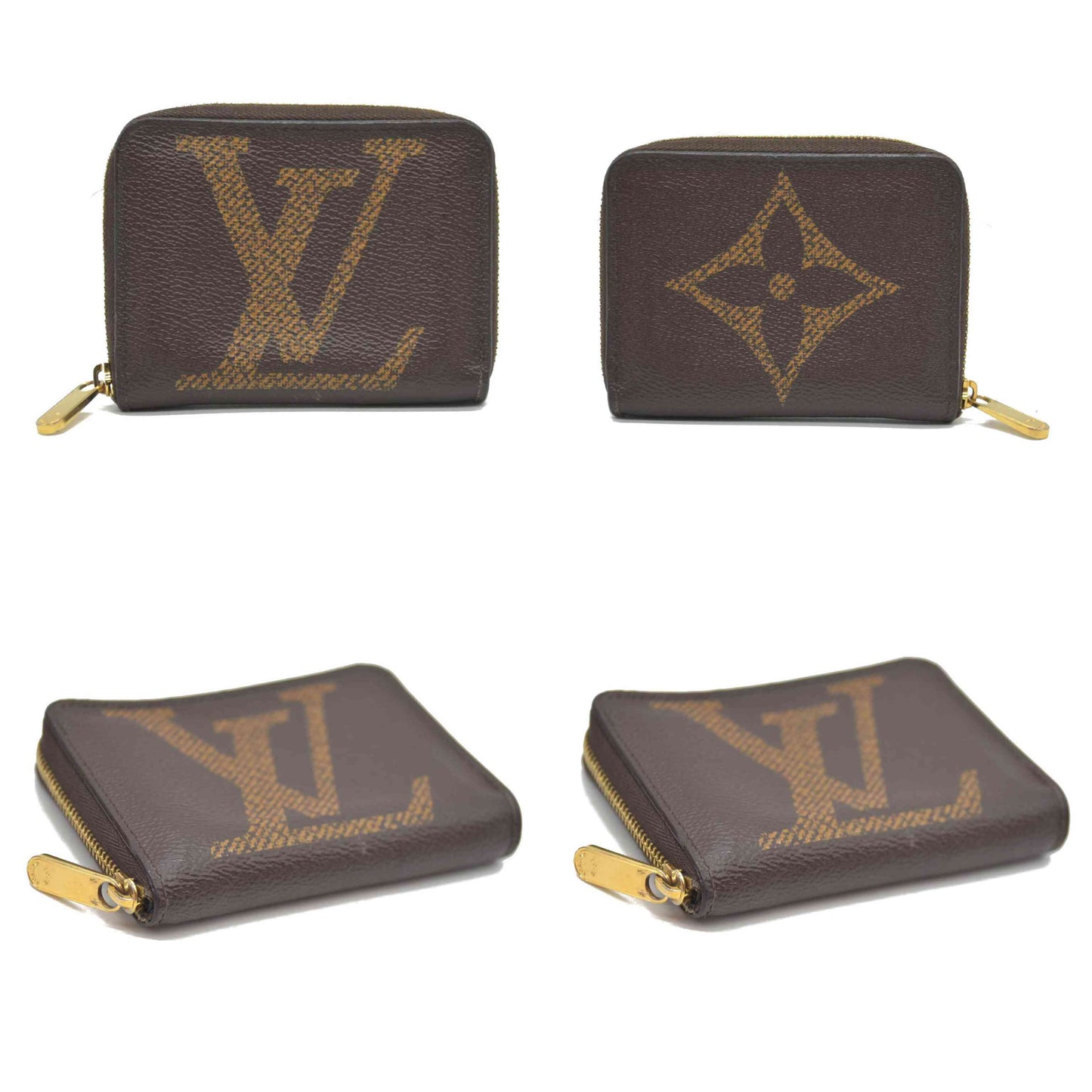 Louis Vuitton Monogram Giant Zippy Coin Purse Wallet Brown SN3200