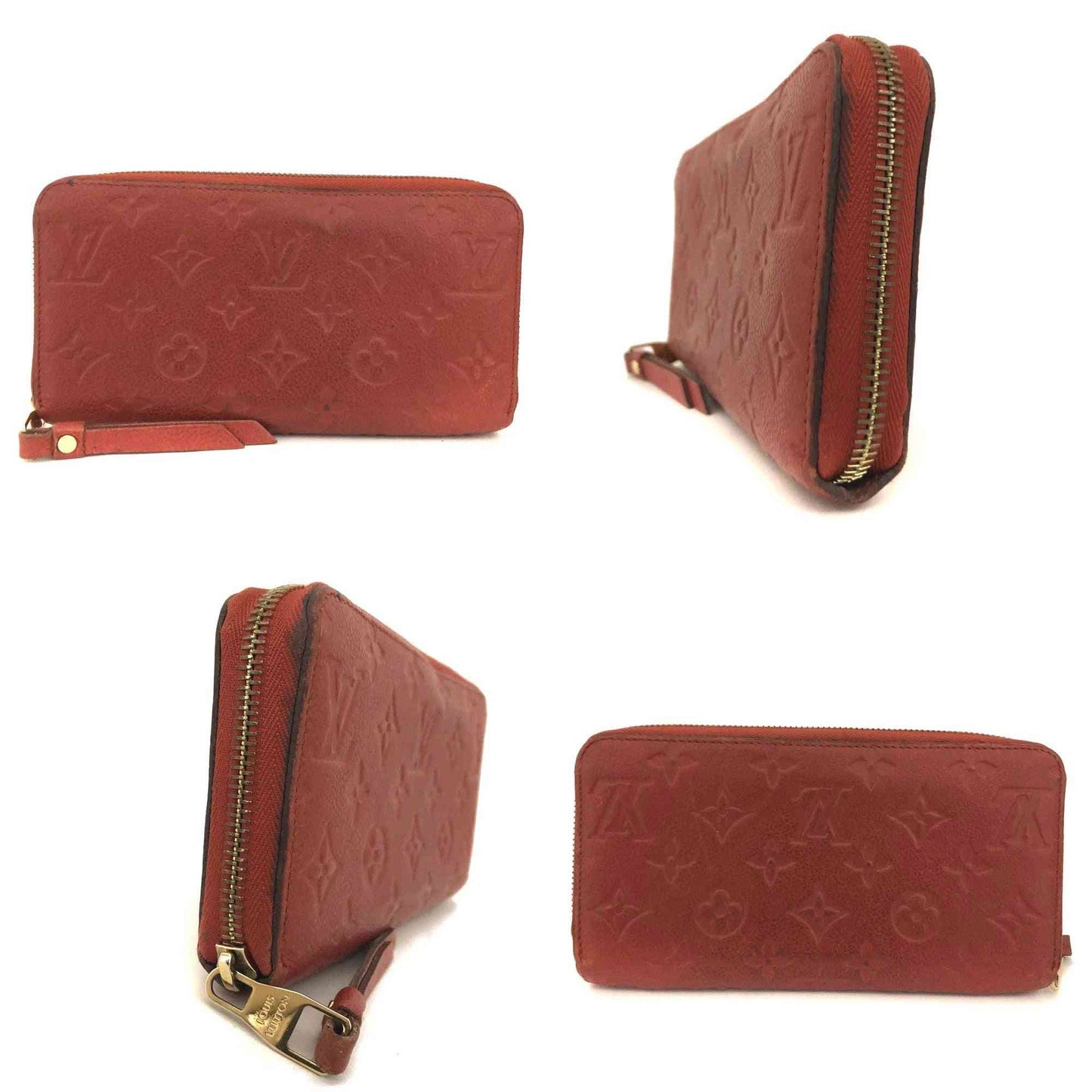 $1140 Louis Vuitton Monogram Empreinte Leather Zippy Zip Around Wallet TN4173