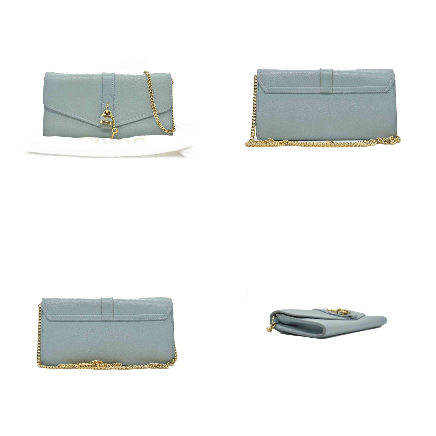 $895 Chloe Aby Leather Biford Long Chain Wallet