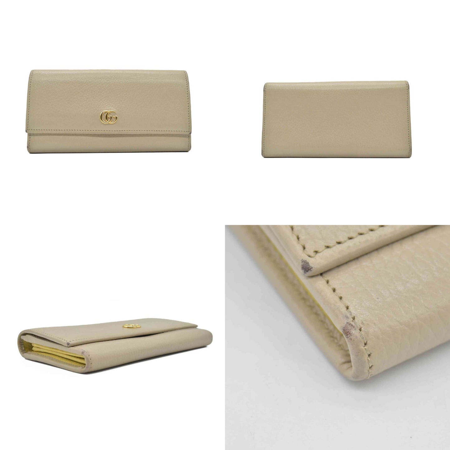 GUCCI GG Marmont Leather Bifold Long Wallet