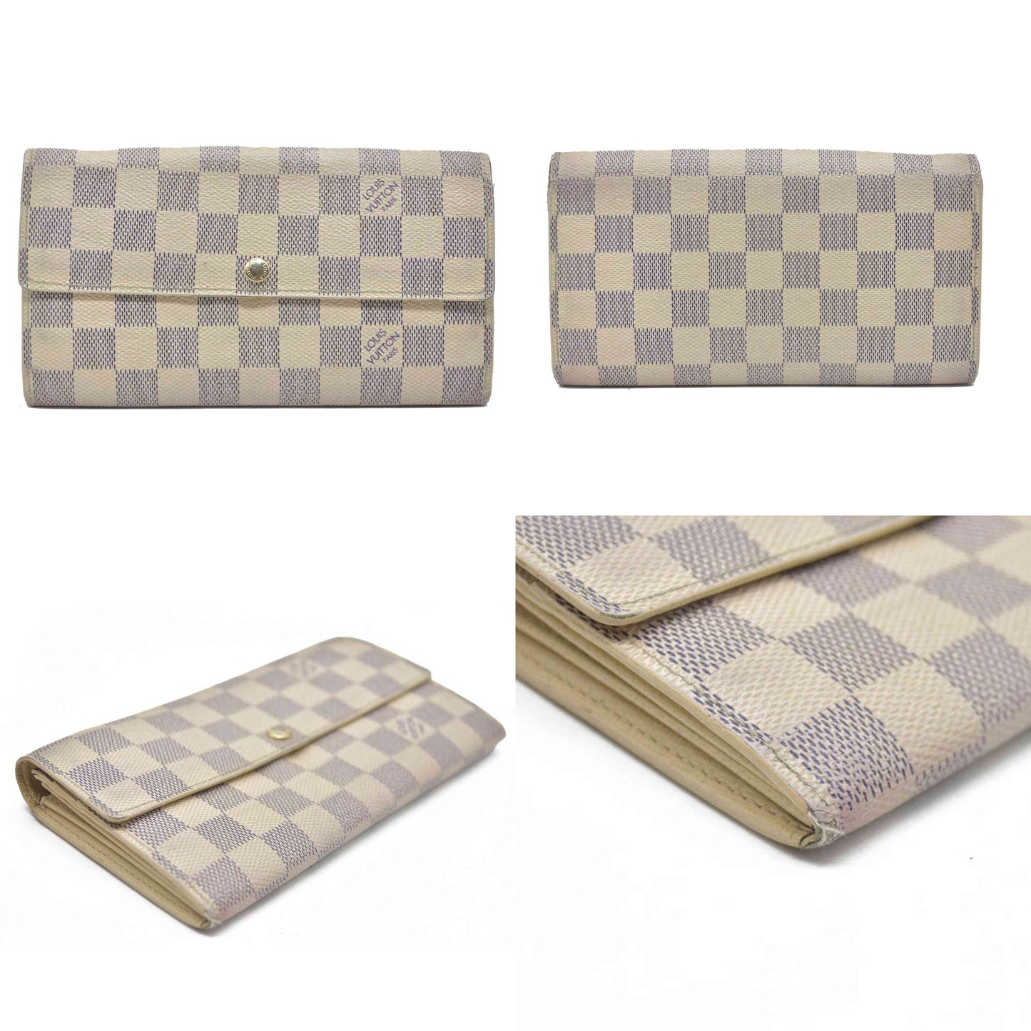 AUCTION $720 Louis Vuitton 2008 Damier Azur Pattern Sarah Wallet