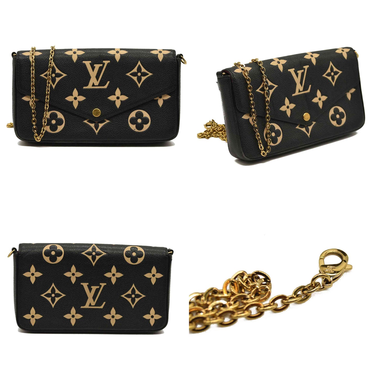 LOUIS VUITTON  Empreinte Monogram Giant Felicie Pochette Black Beige