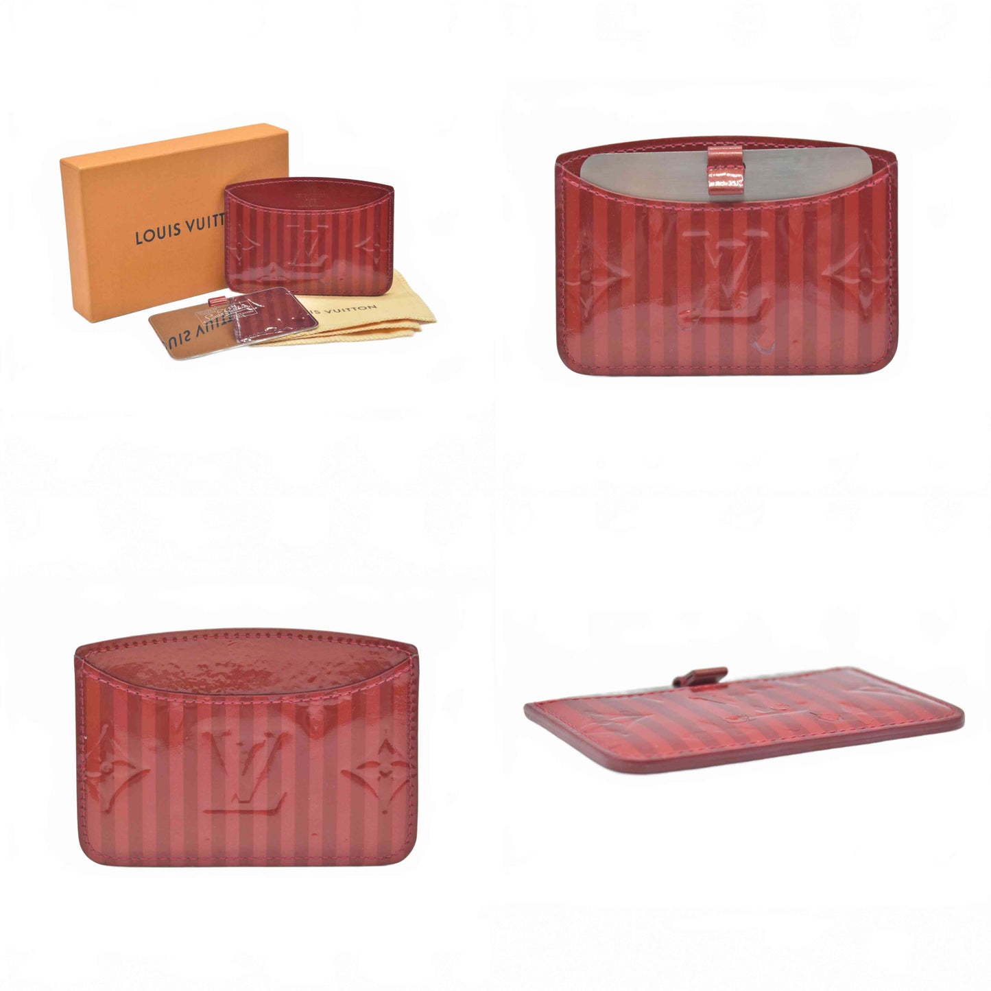 $400 2011 Louis Vuitton Etui Mirror Case Limited Edition Monogram Vernis Rayures TS4171