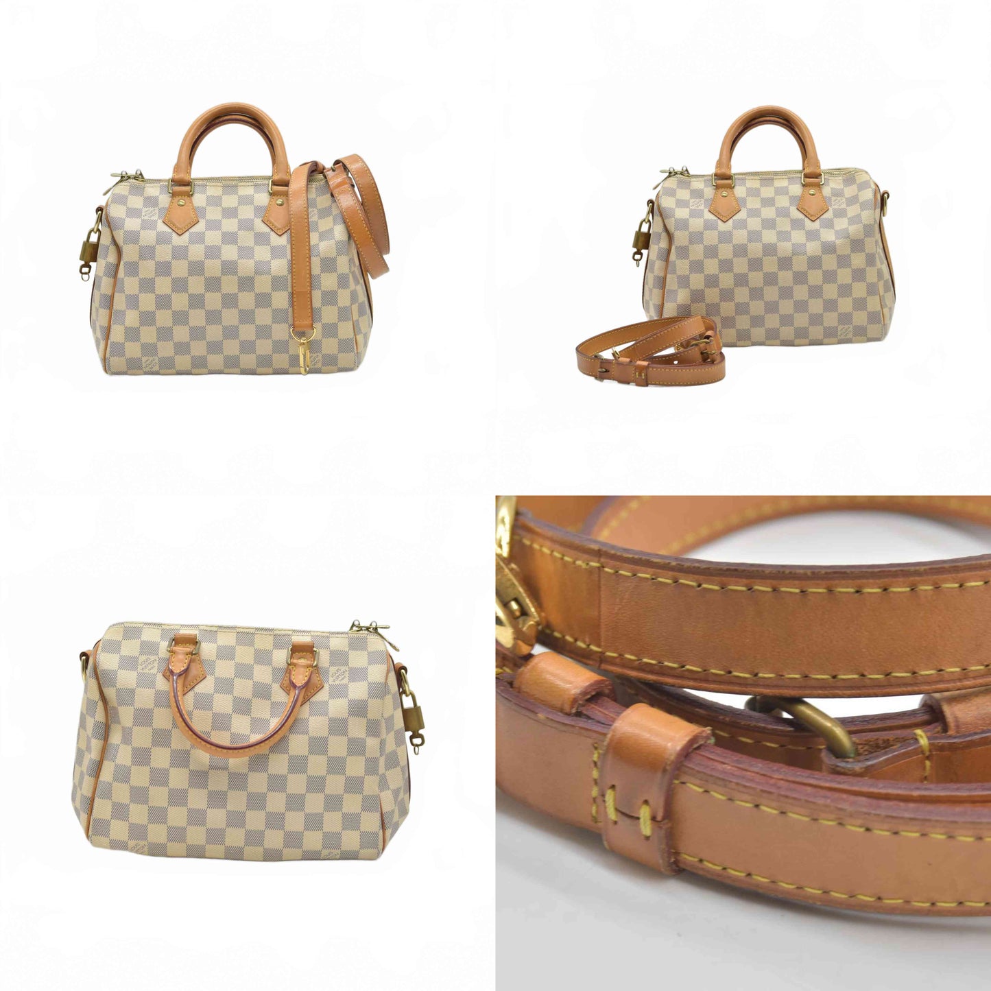 $1940 Louis Vuitton Damier Azur Speedy Bandouliere 25 DU3184
