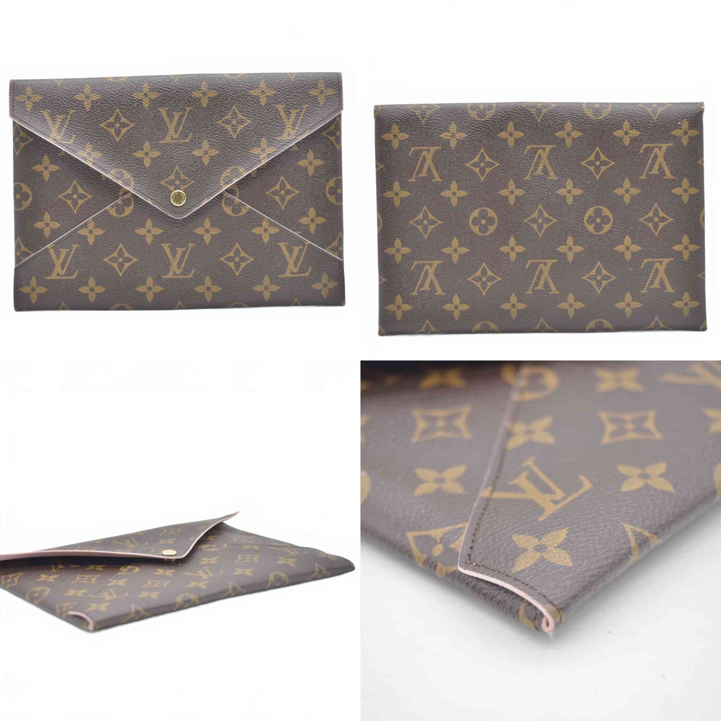 $845 2017 Louis Vuitton Monogram Large Kirigami Pochette Insert Rose Ballerine SP3107
