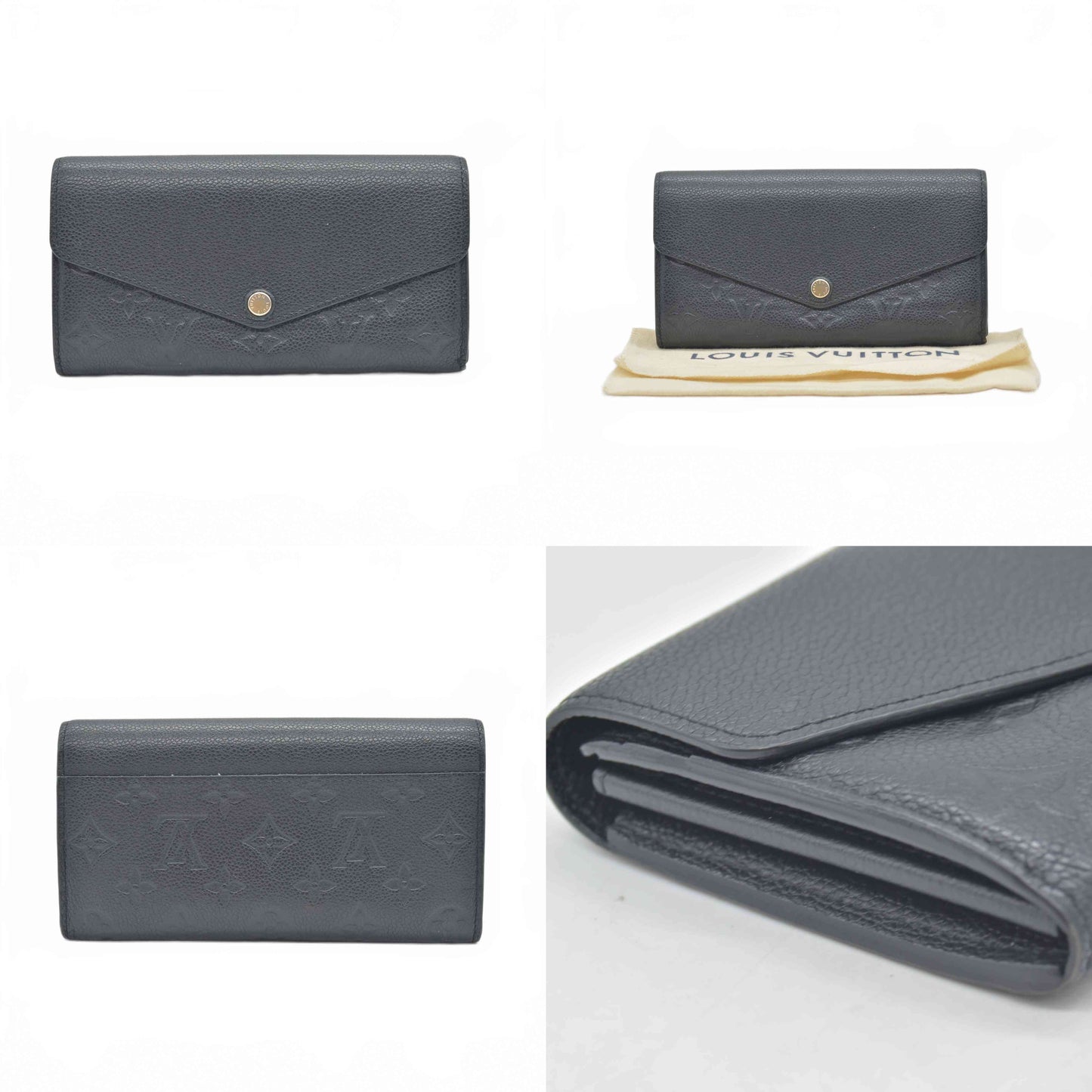 $1060 RFID Louis Vuitton Empreinte Sarah Wallet NM Black